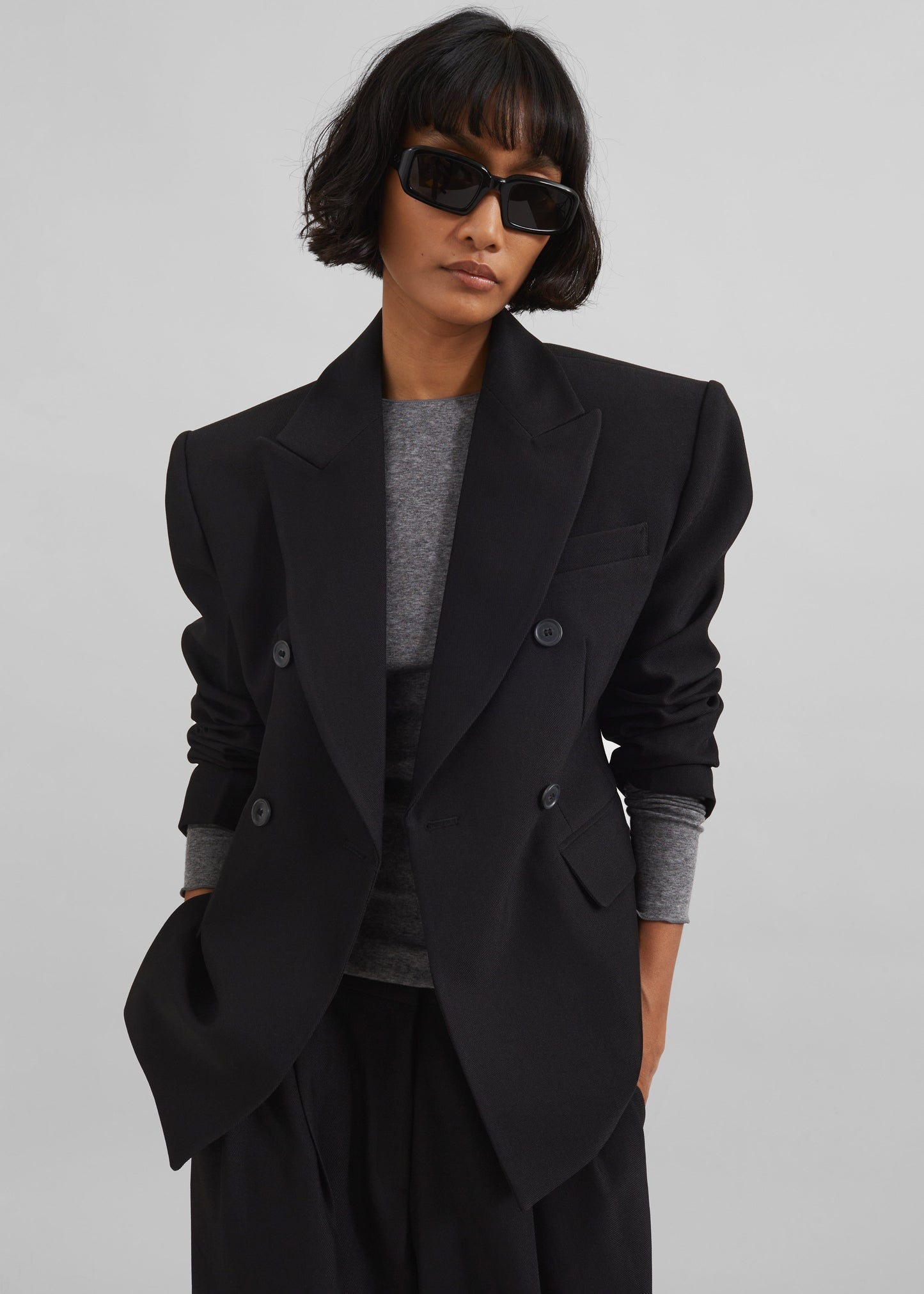 Dina Double Breasted Blazer - Black