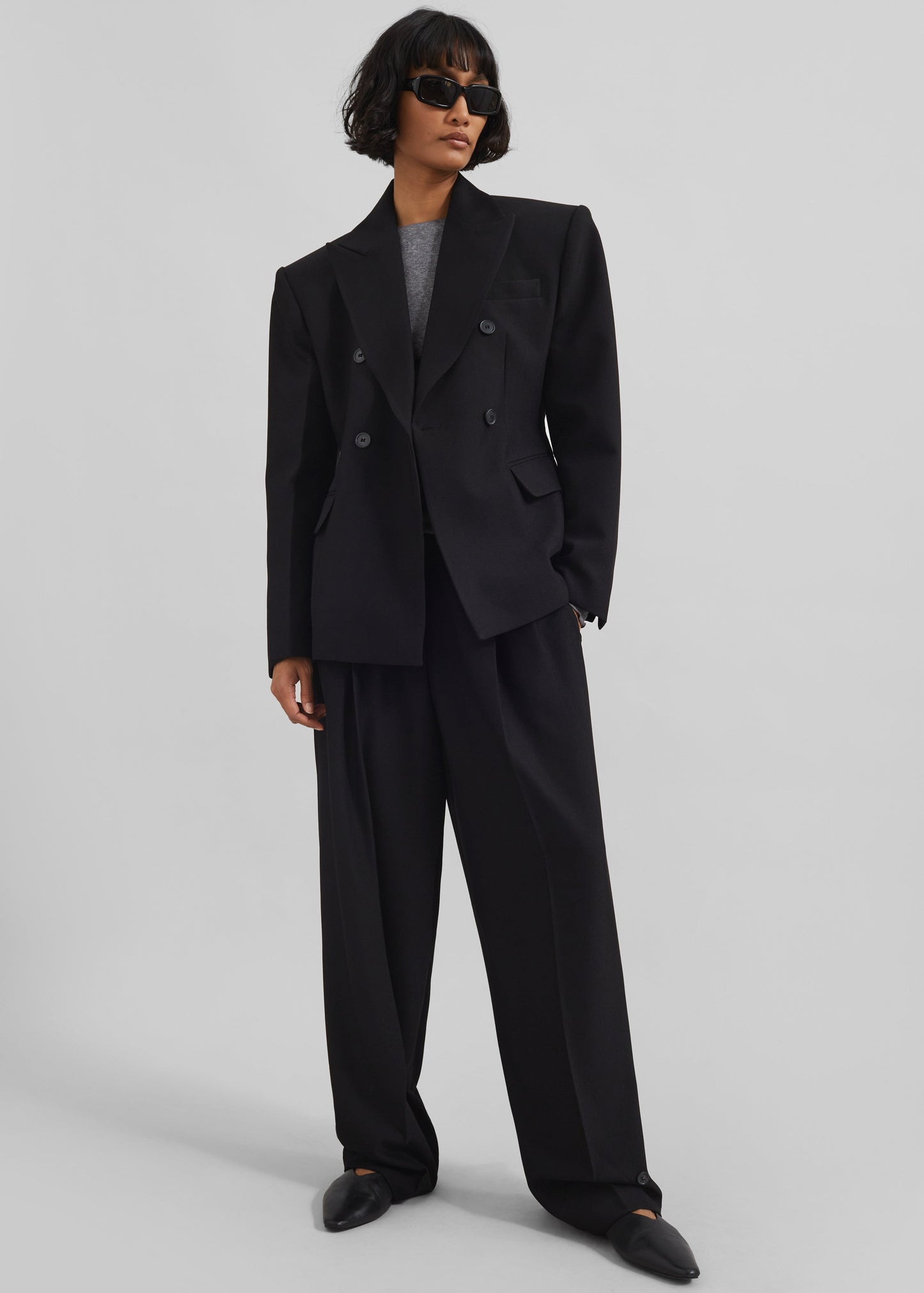 Dina Pleated Trousers - Black