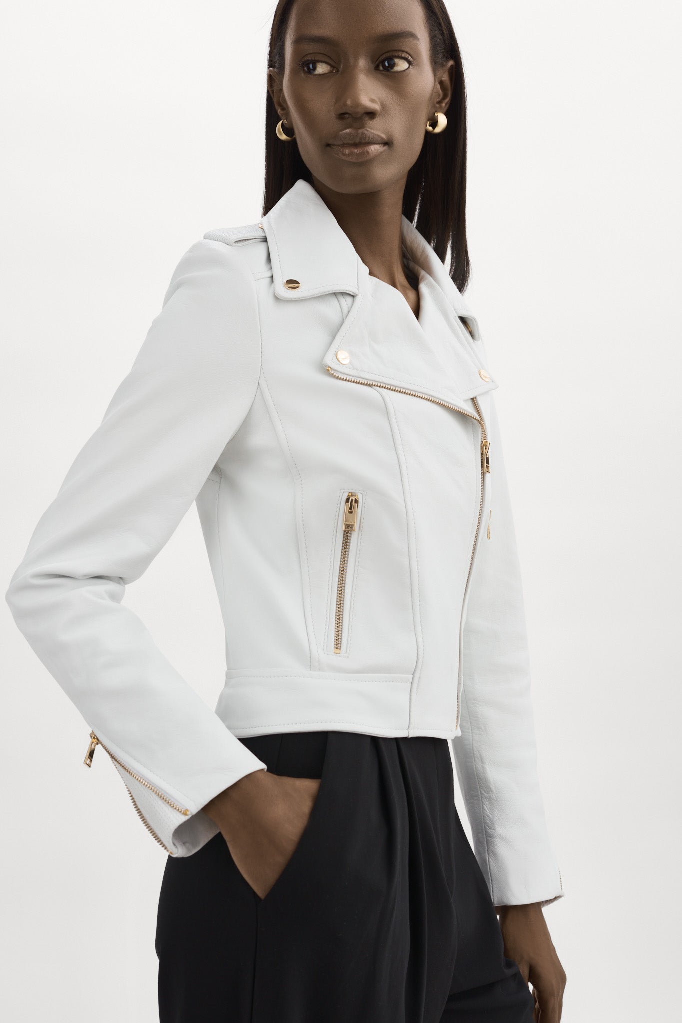 DONNA GOLD | Iconic Leather Biker Jacket