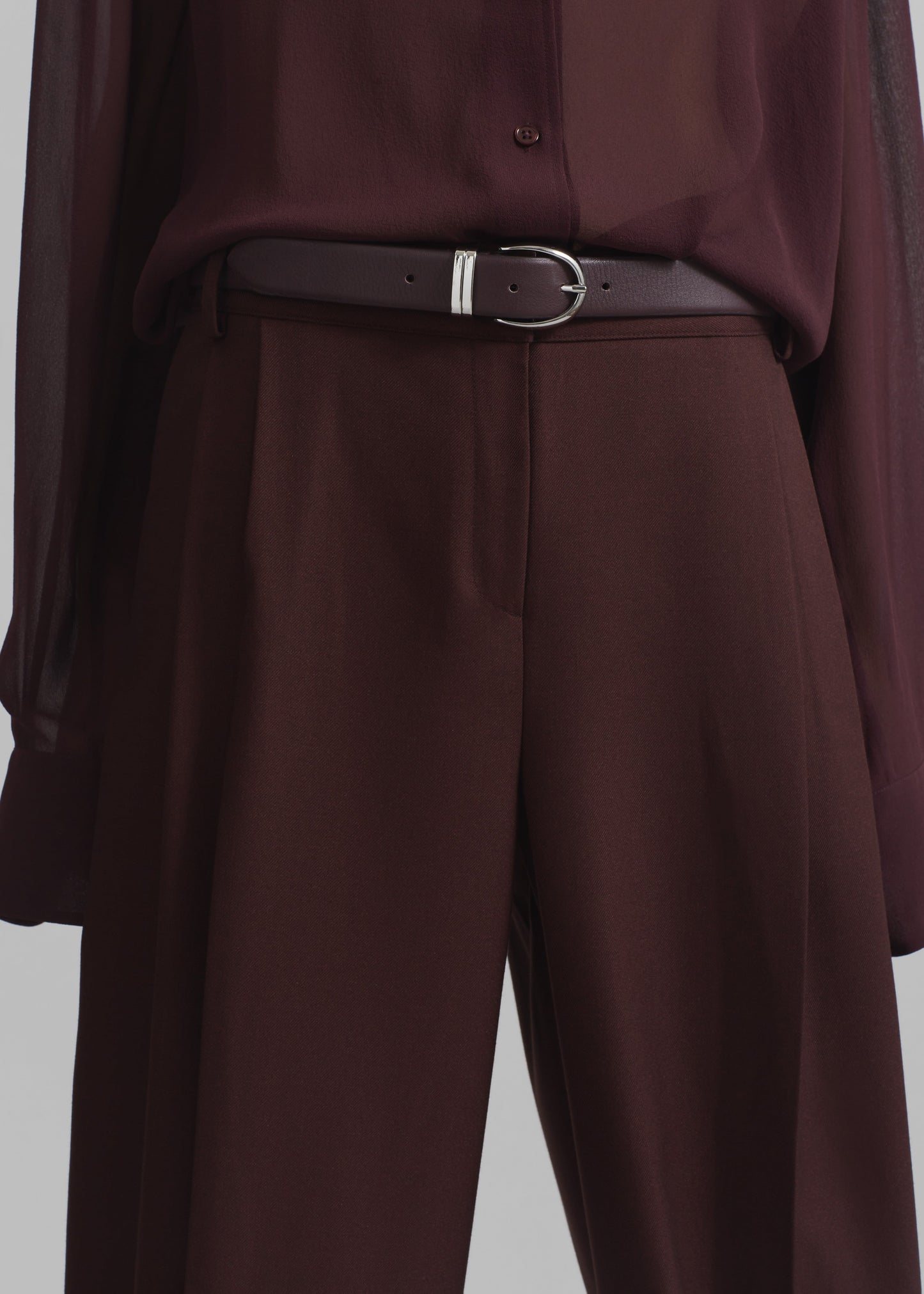 Durham Pleated Trousers - Burgundy