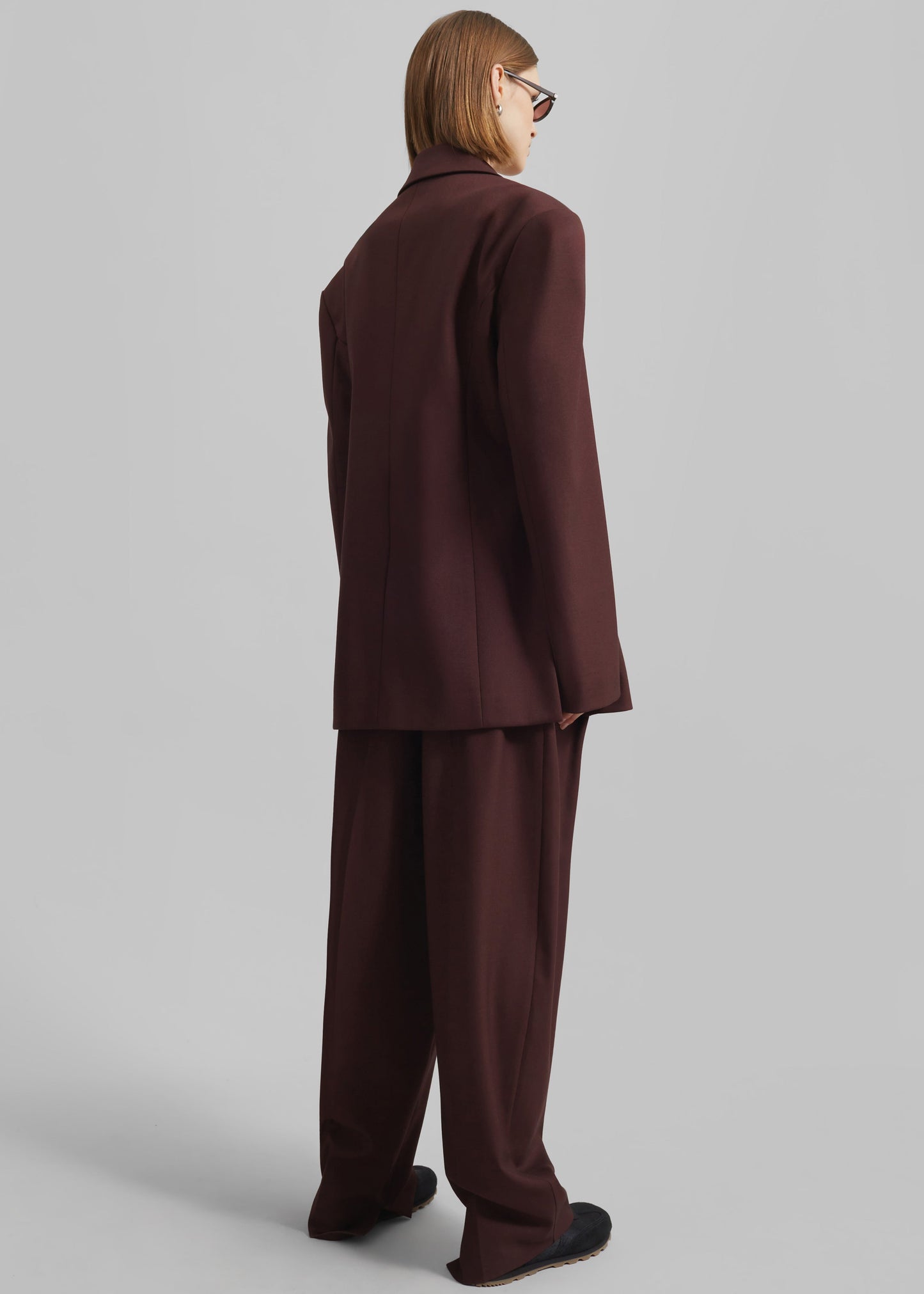 Durham Pleated Trousers - Burgundy