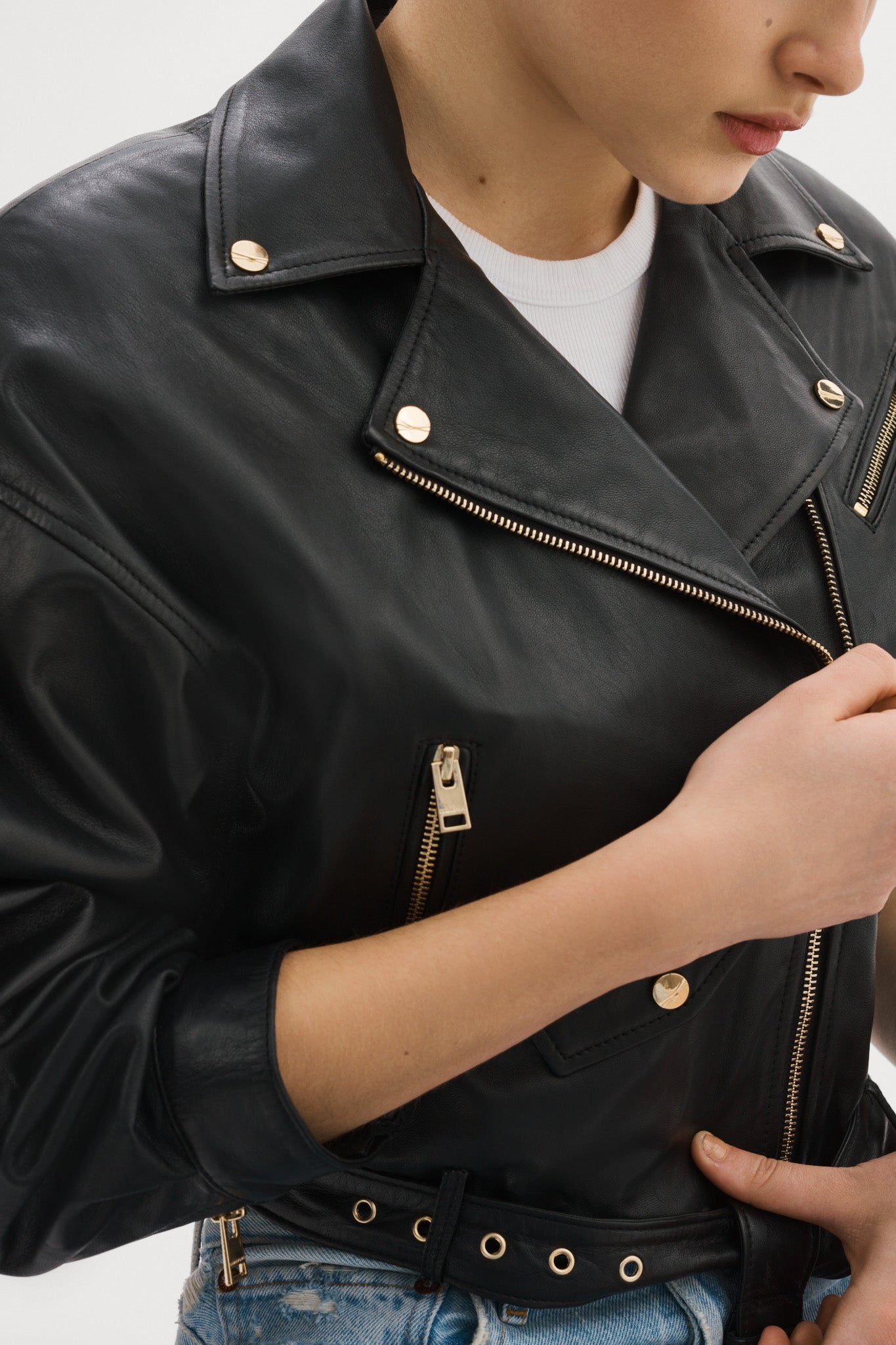 DYLAN GOLD | 80's Leather Biker Jacket