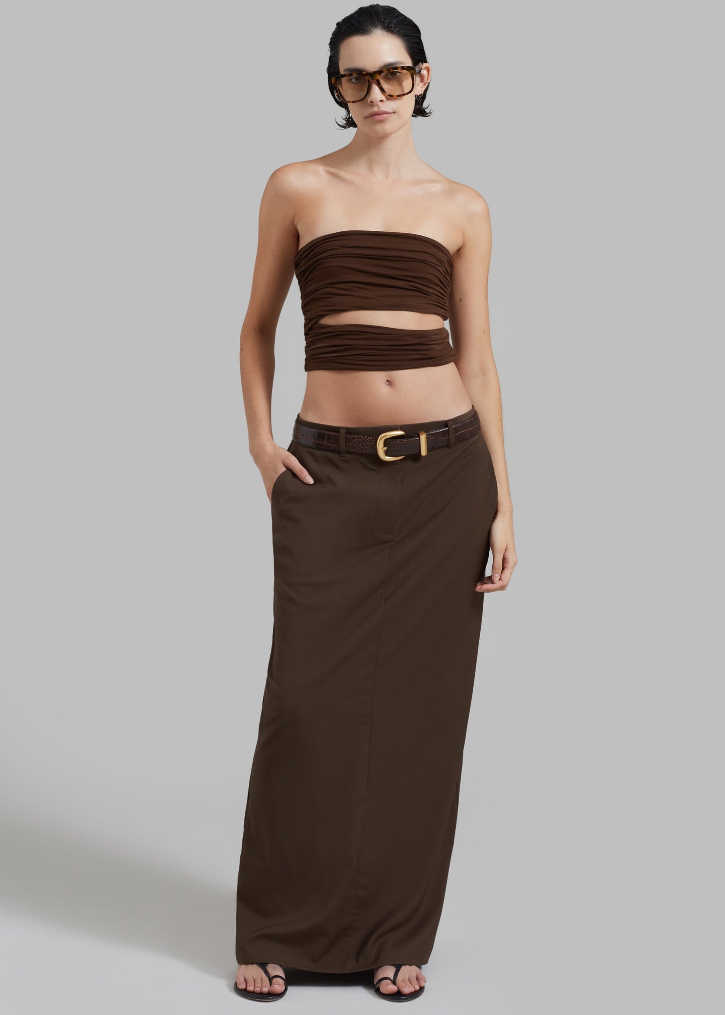 Elena Tube Top - Brown