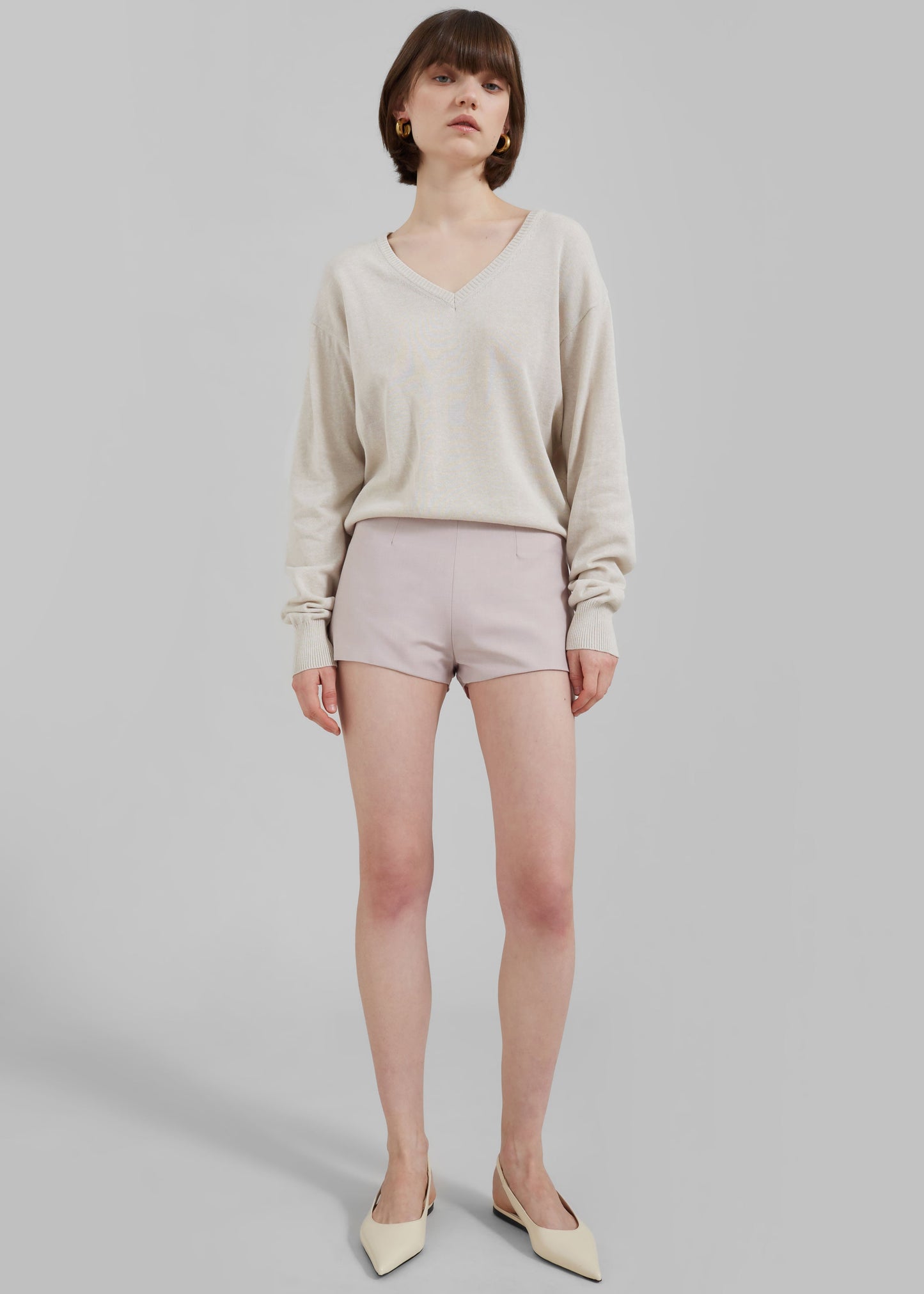 Eliora V Neck Sweater - Beige