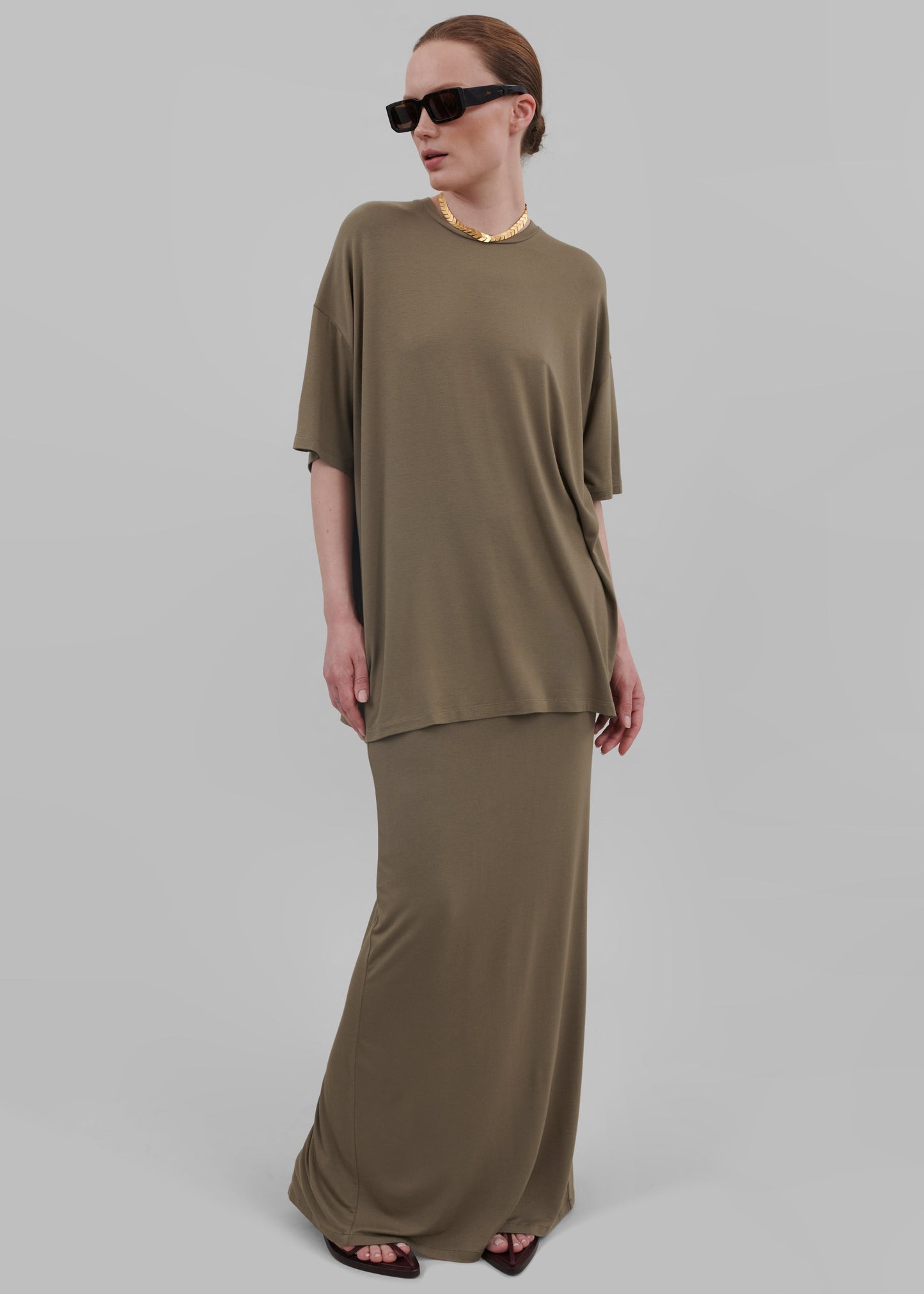 Ella Maxi Skirt - Khaki Brown