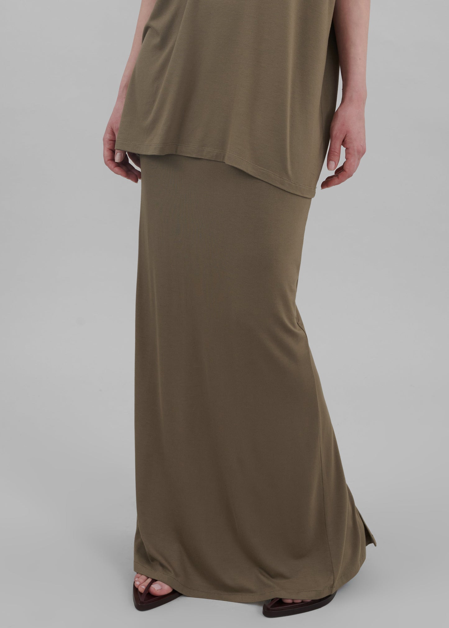 Ella Maxi Skirt - Khaki Brown