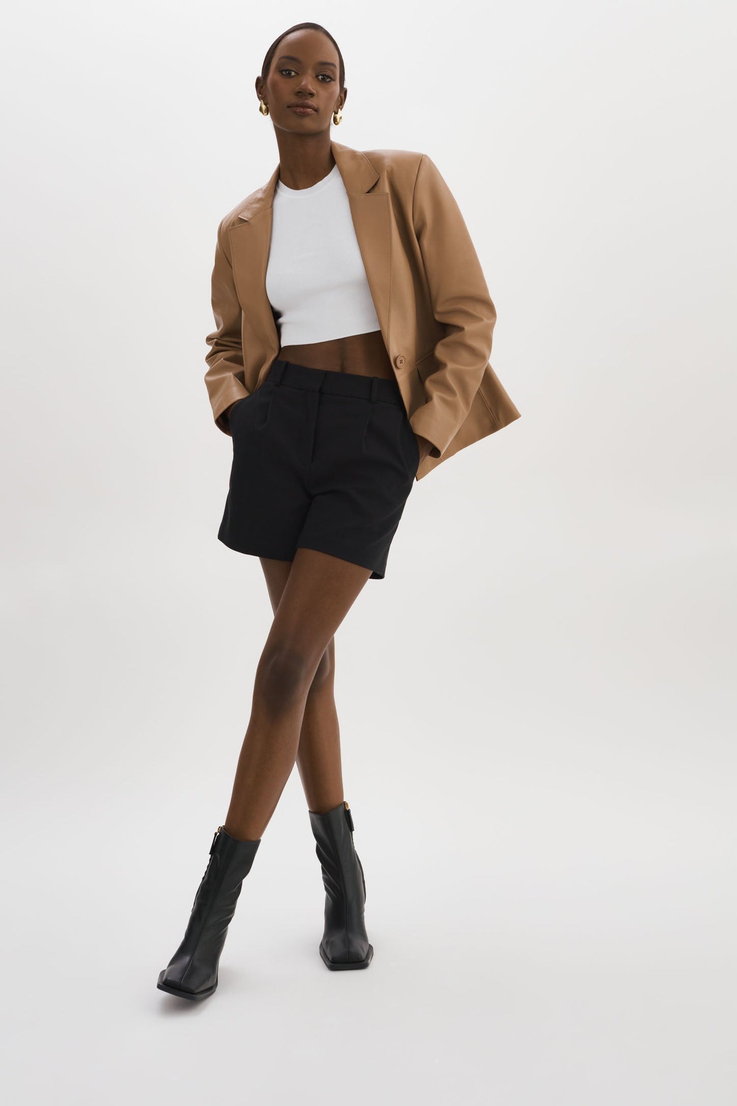 ELZA |  Leather Blazer