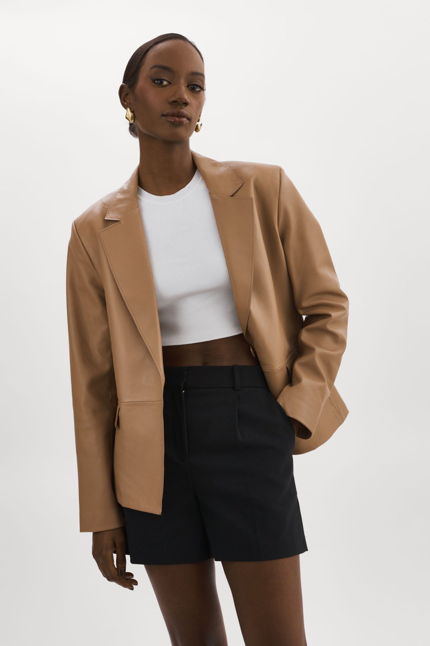 ELZA |  Leather Blazer