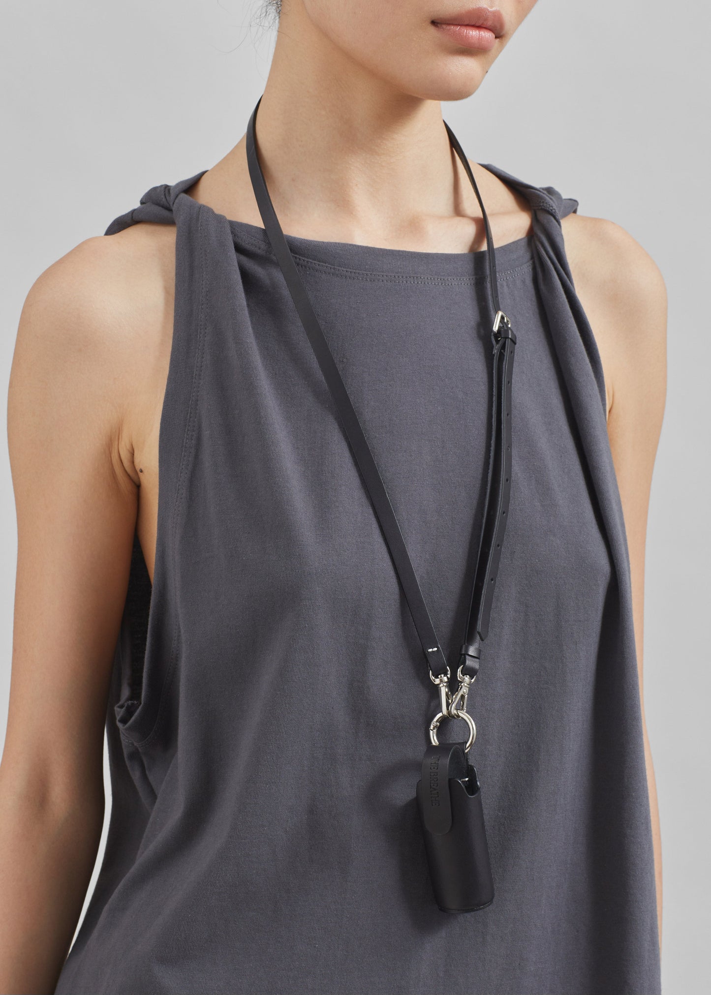 Erika Twisted Sleeve Tank - Charcoal