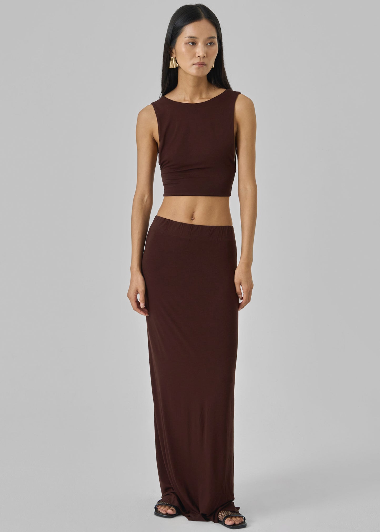 Evangeline Maxi Skirt - Brown