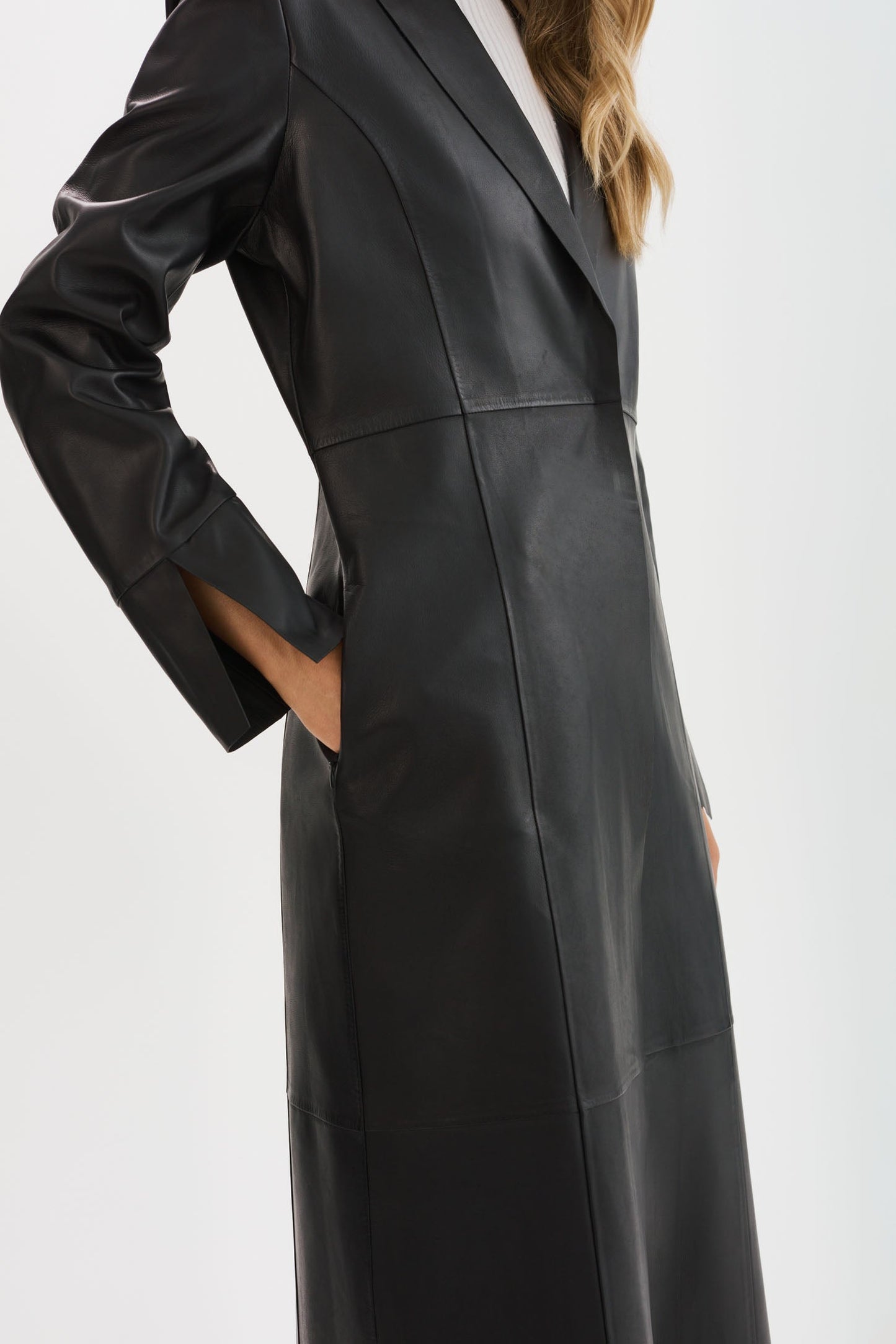 EVANNA | Leather Maxi Coat