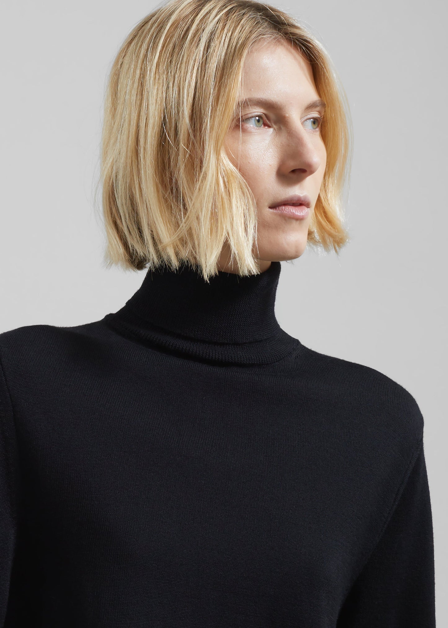 Eve Thin Turtleneck Sweater - Black