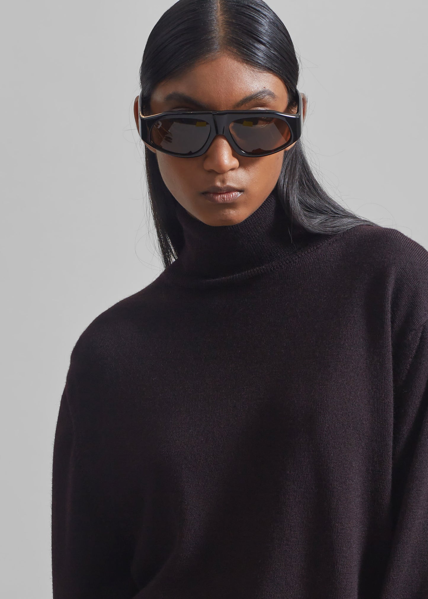 Eve Thin Turtleneck Sweater - Dark Plum