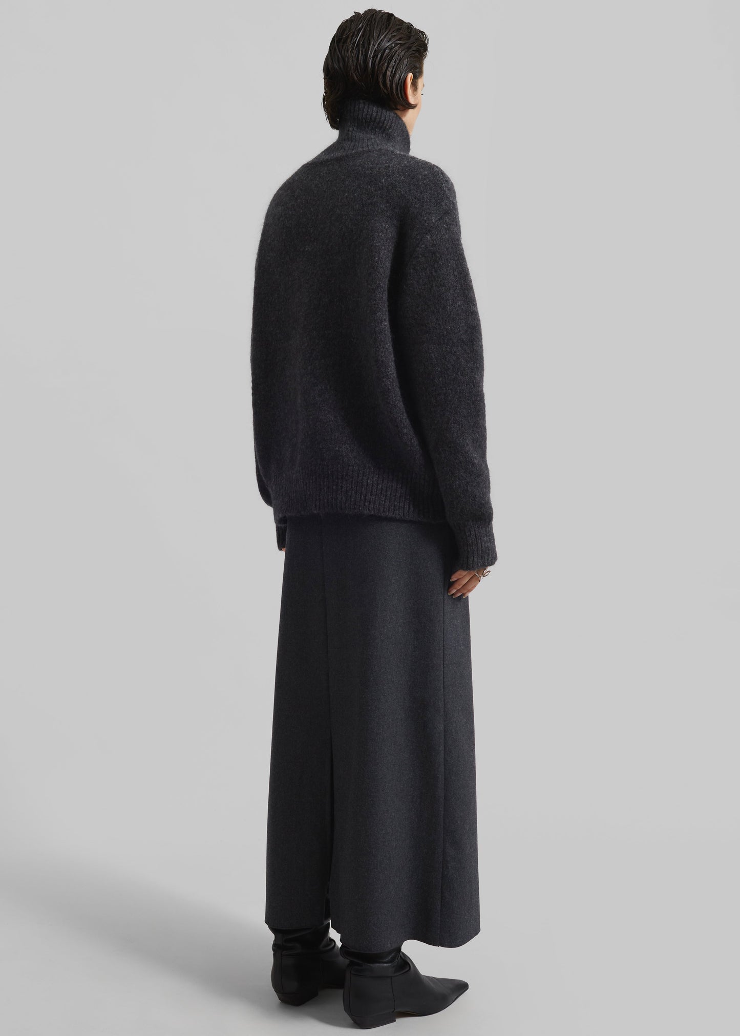 Evesham Wool Maxi Skirt - Charcoal