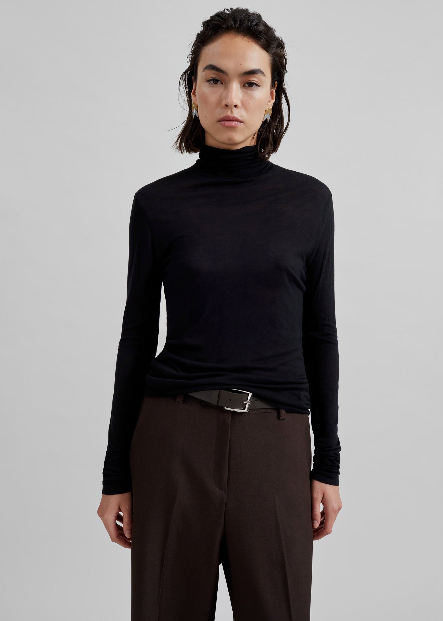 Evren Sheer Turtleneck - Black