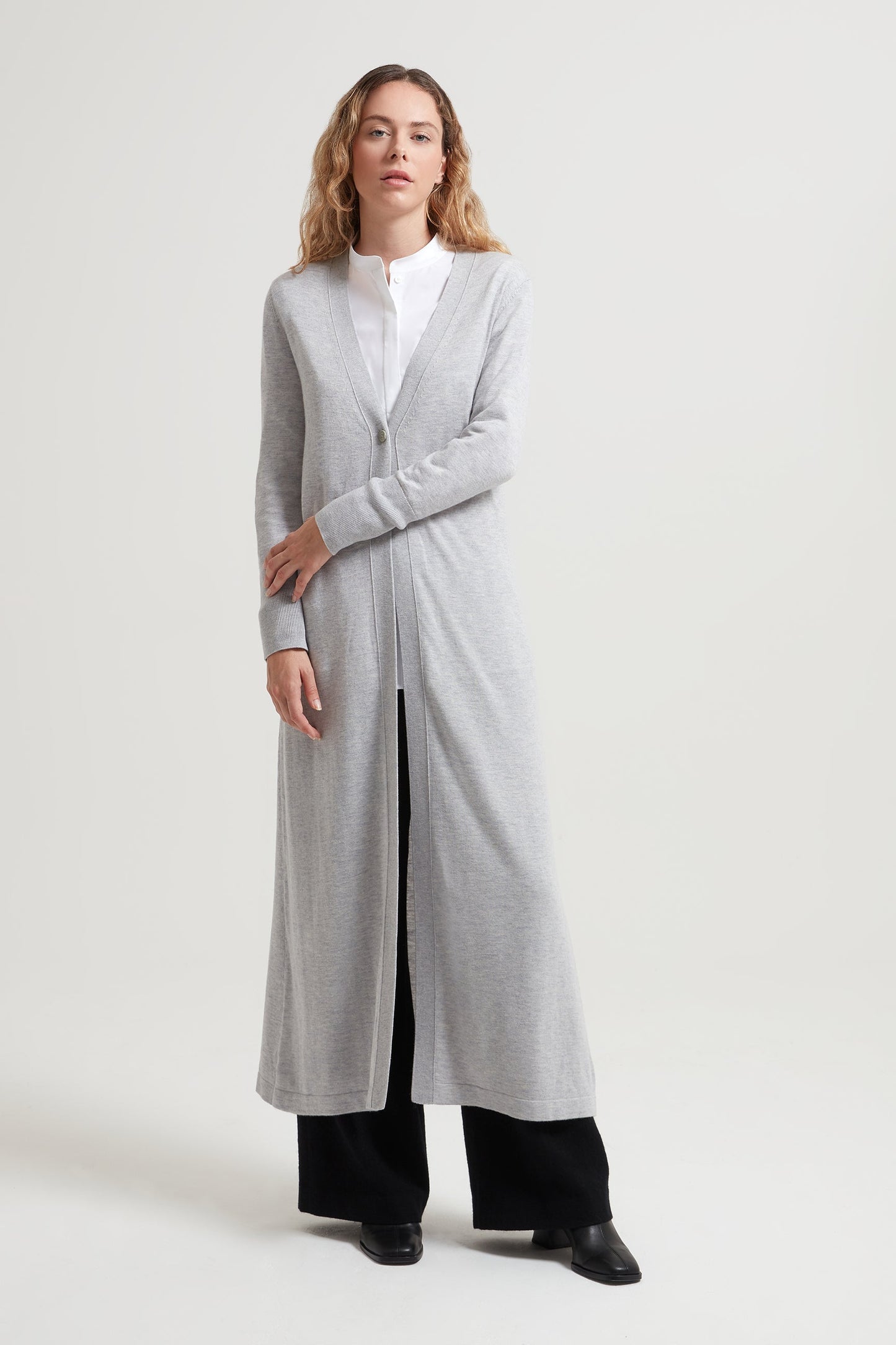 Elektra Wool Silk Longline Cardigan