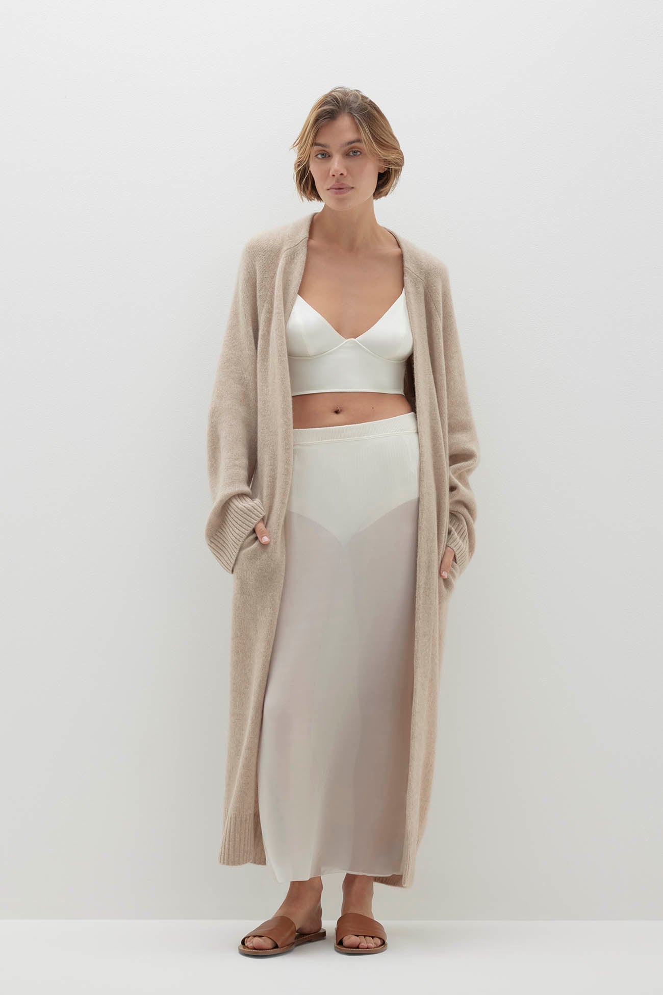 MAKENA LONGLINE CASHMERE CARDIGAN