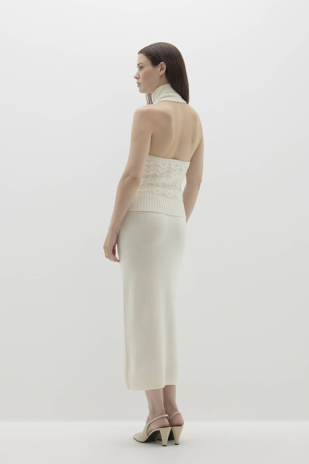 RUNA CABLE KNIT CASHMERE HALTER