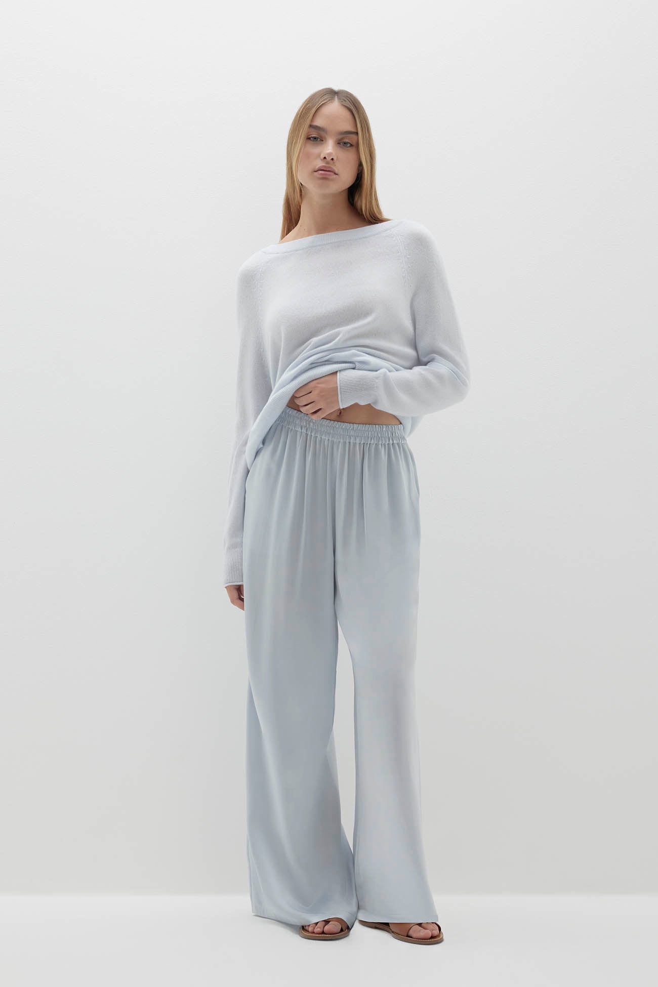 EVAN SILK WIDE LEG PANT