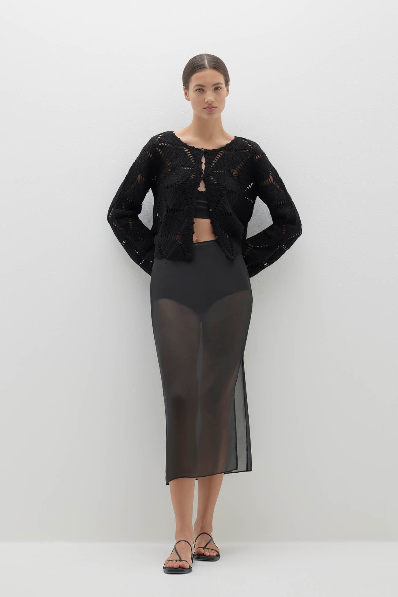 MARISSA SILK ORGANZA MIDI SKIRT