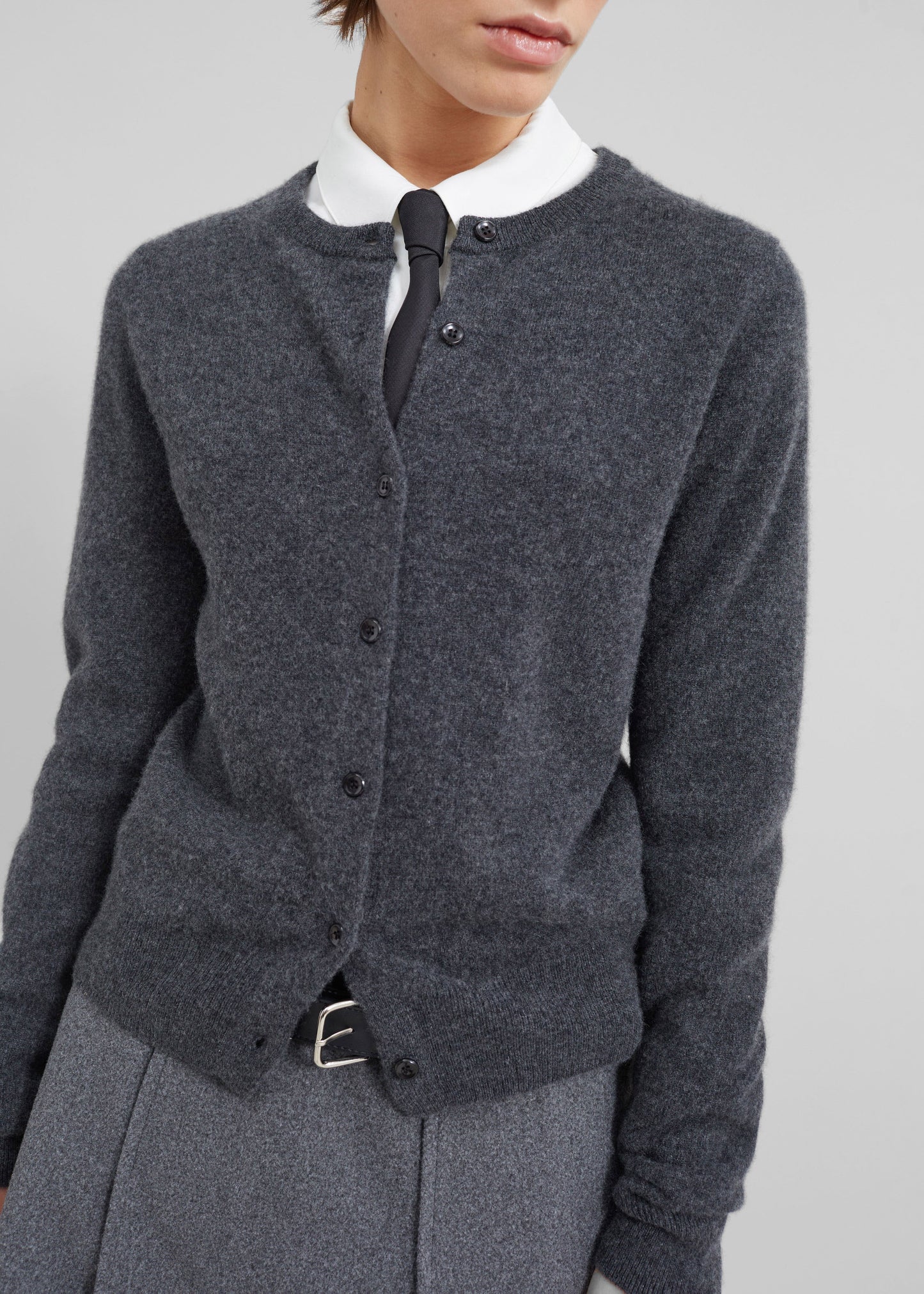 Francesca Cashmere Cardigan - Charcoal