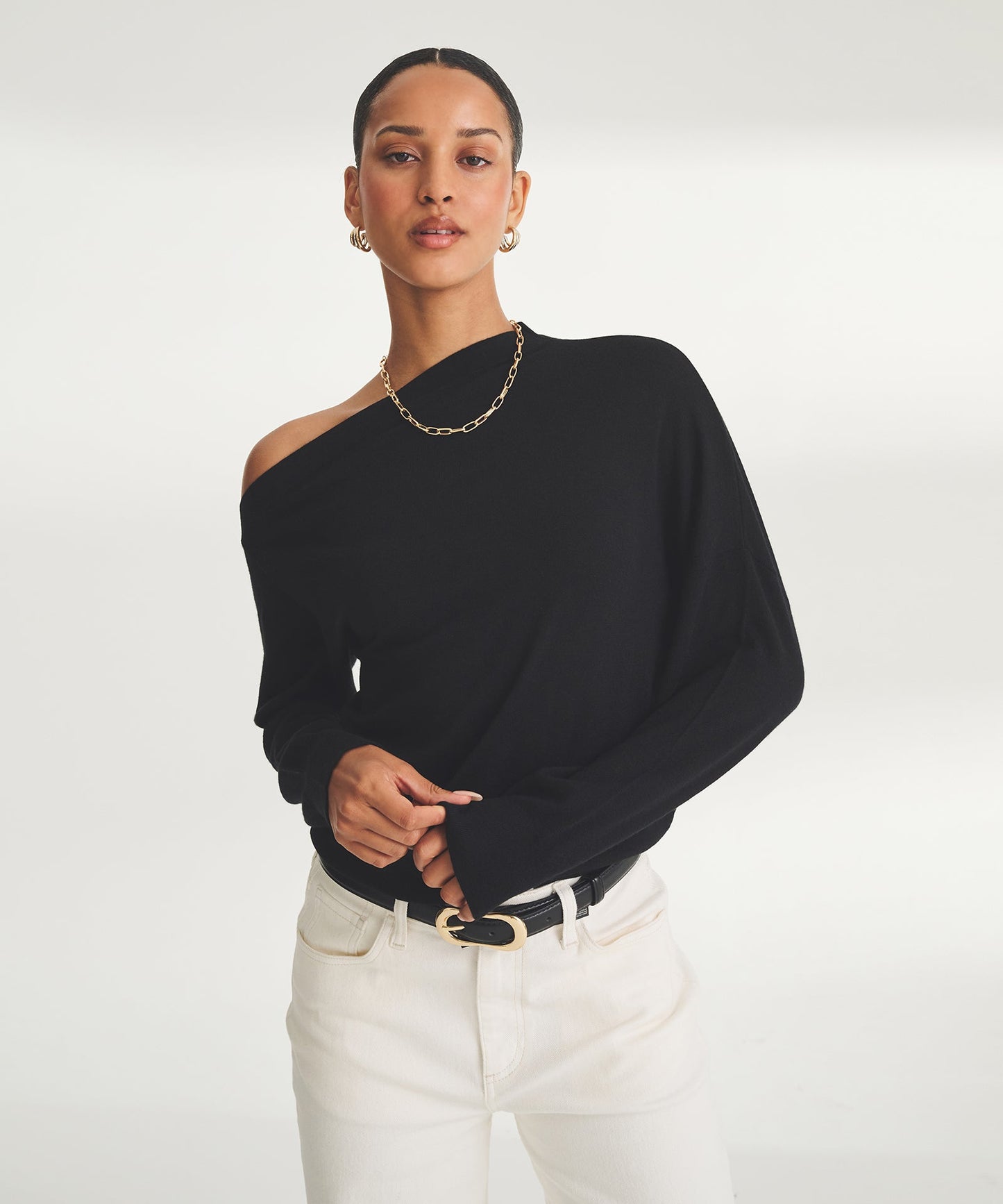 Fancy Cashmere Asymmetrical Top