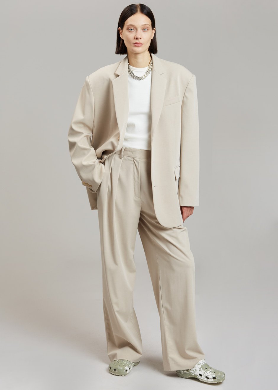 Tansy Pleated Trousers - Beige