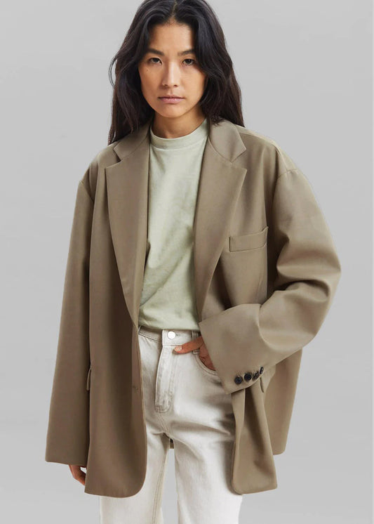 Frankie Oversized Boyfriend Blazer - Desert Taupe