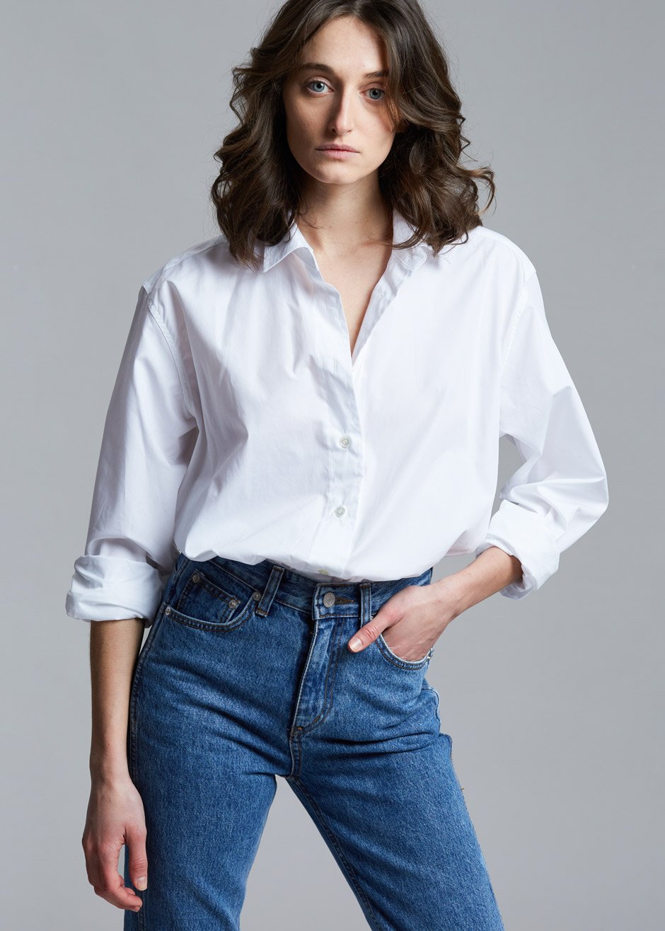 Dusky Classic Oversized Shirt - White