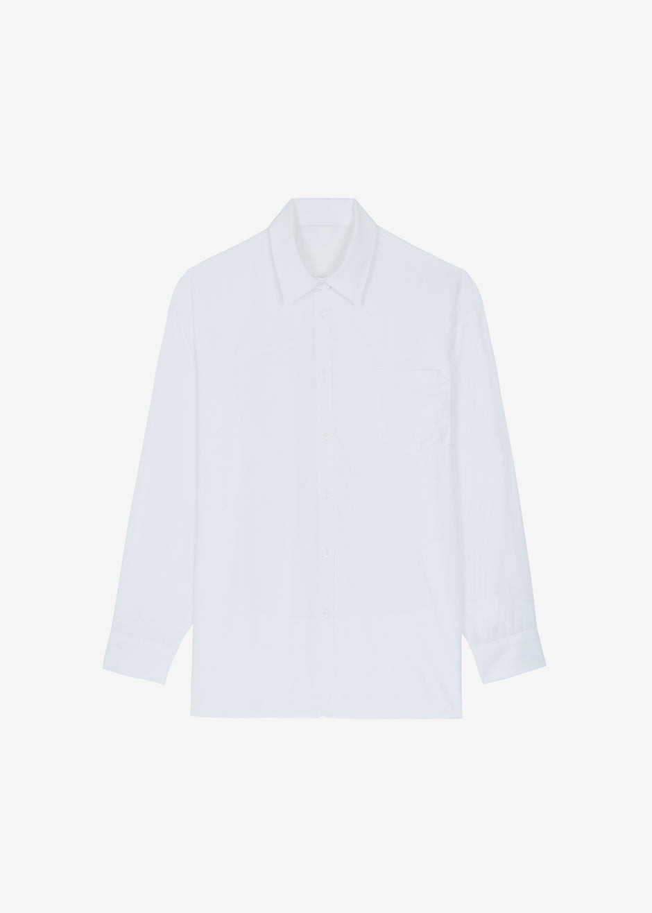 Hanna Silky Oversized Blouse - White