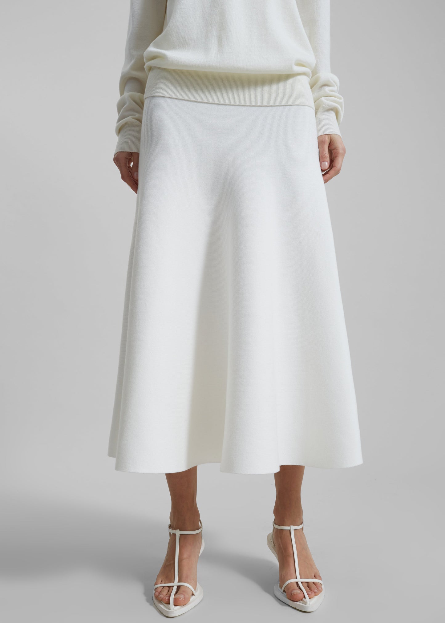 Gabrielle Knit Midi Skirt - Off White