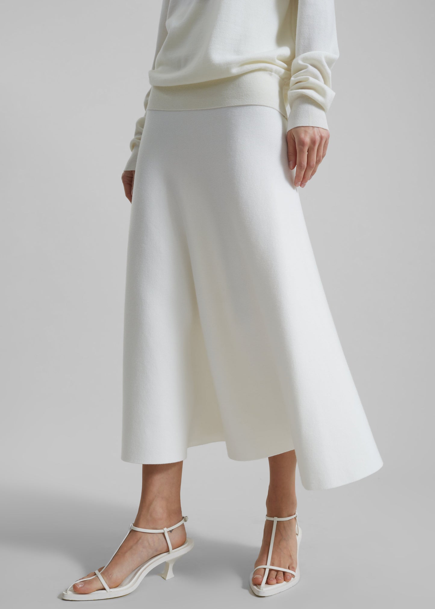 Gabrielle Knit Midi Skirt - Off White