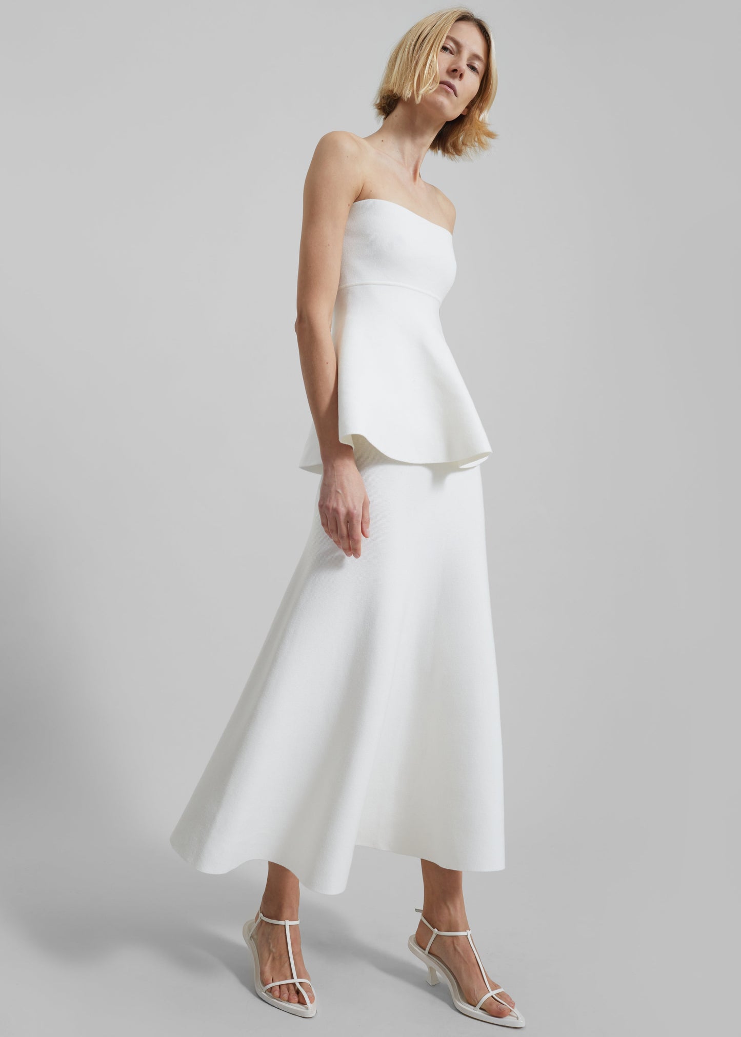 Gabrielle Knit Midi Skirt - Off White