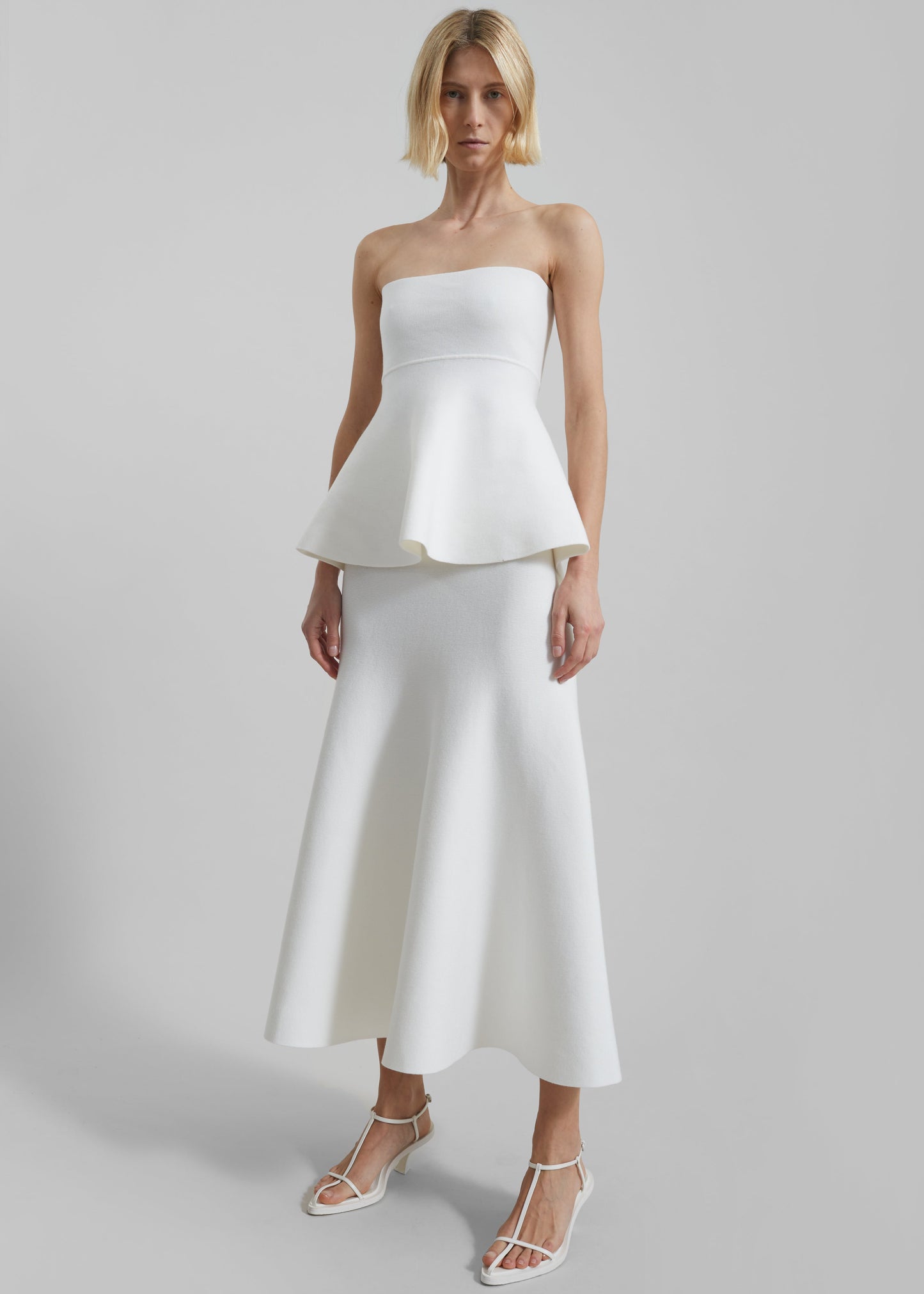 Gabrielle Knit Midi Skirt - Off White