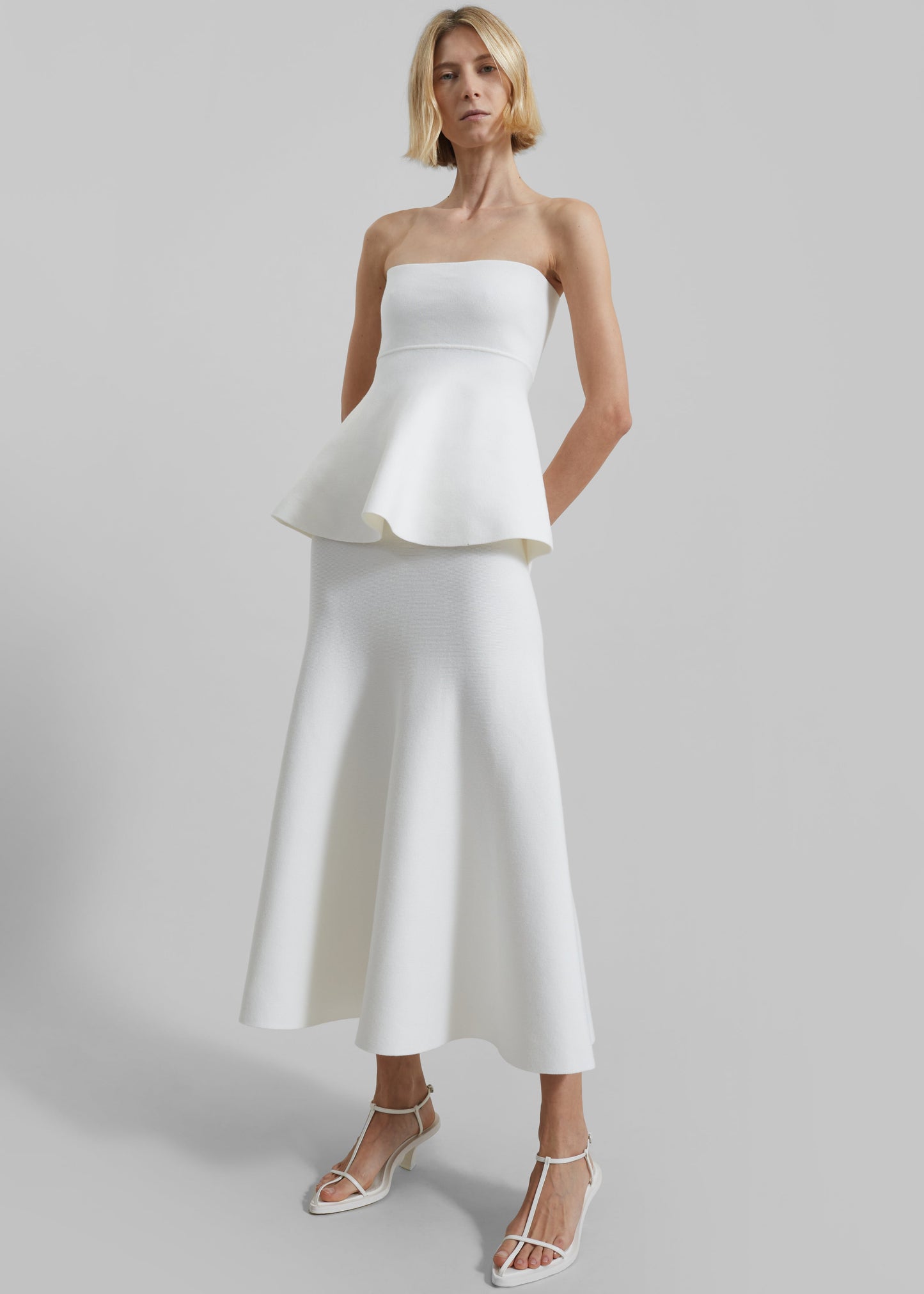 Gabrielle Knit Midi Skirt - Off White