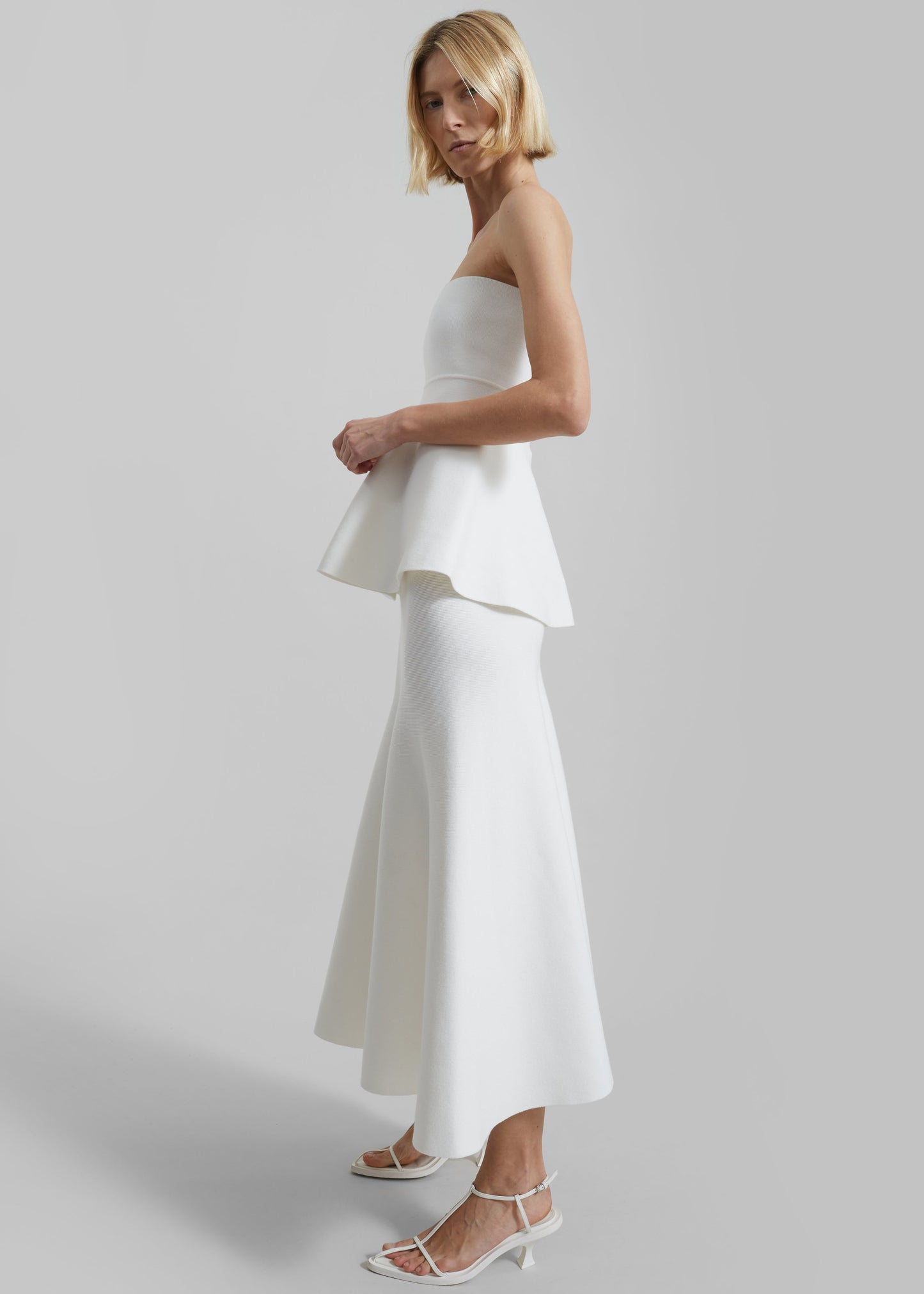 Gabrielle Knit Midi Skirt - Off White