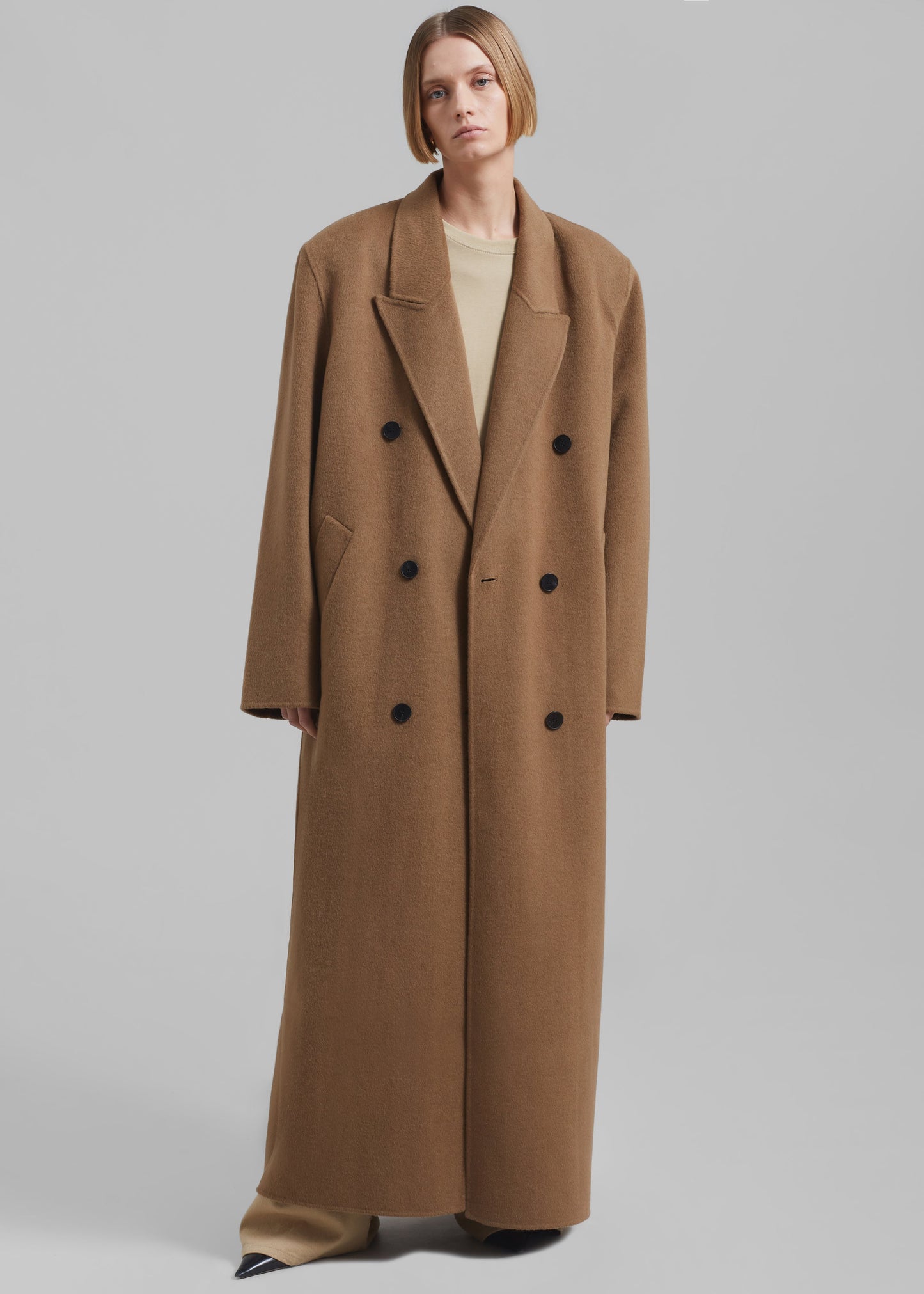 Gaia Double Breasted Coat - Camel