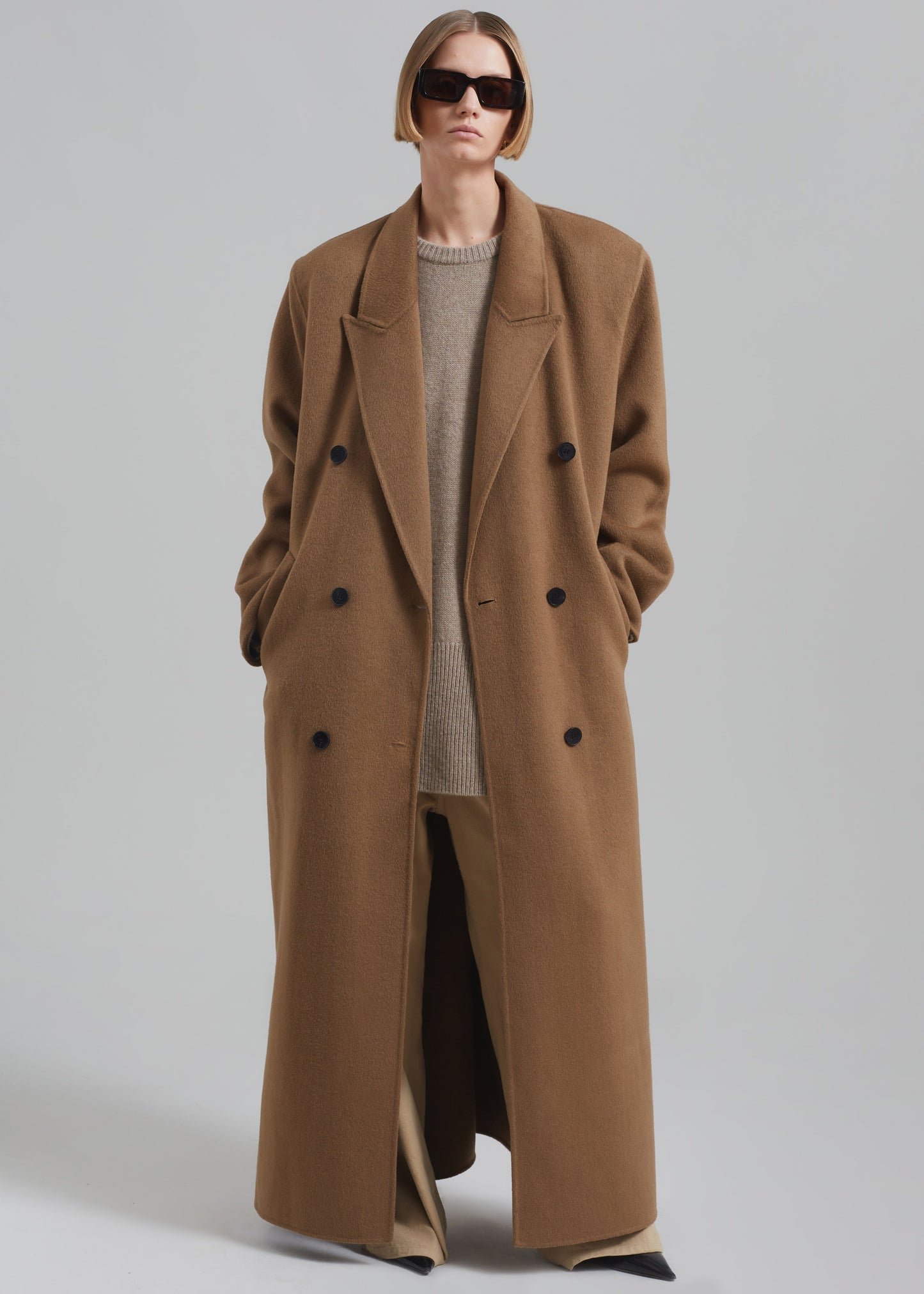 Gaia Double Breasted Coat - Camel