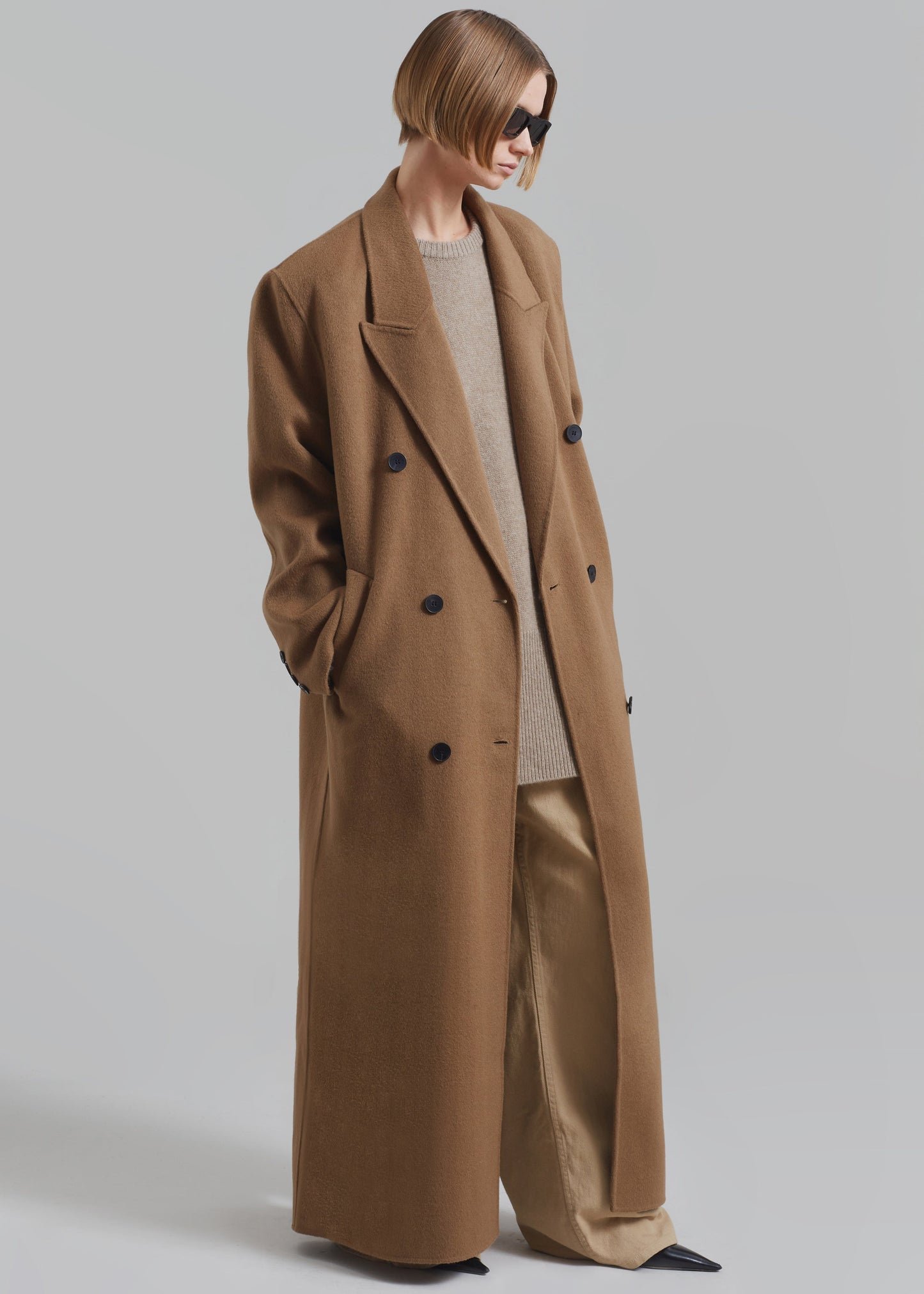 Gaia Double Breasted Coat - Camel