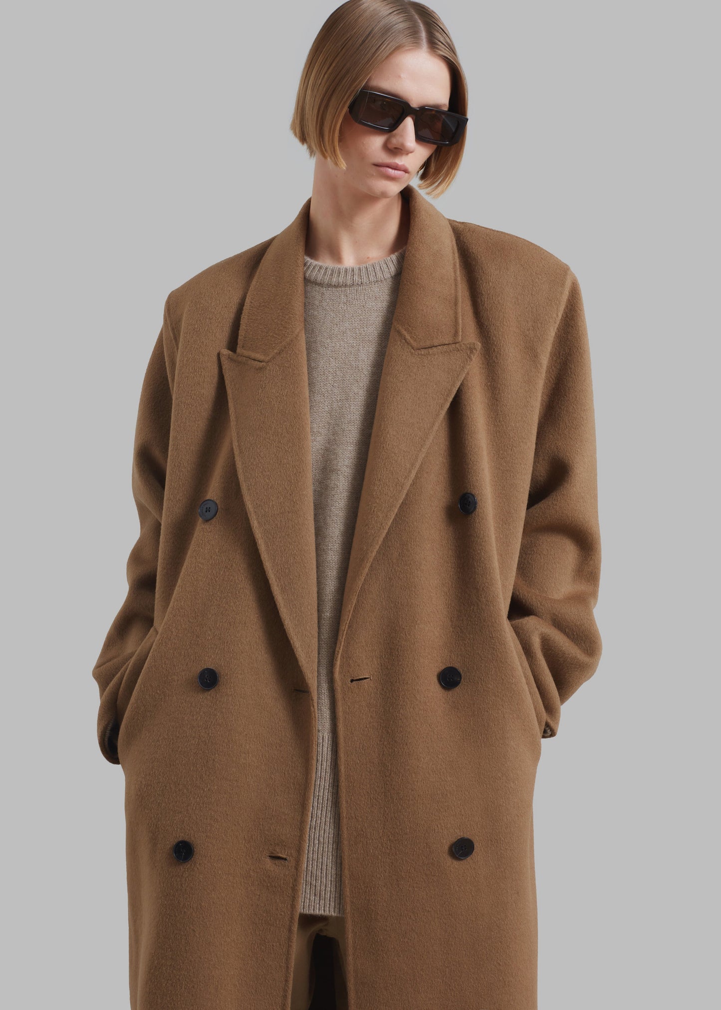 Gaia Double Breasted Coat - Camel