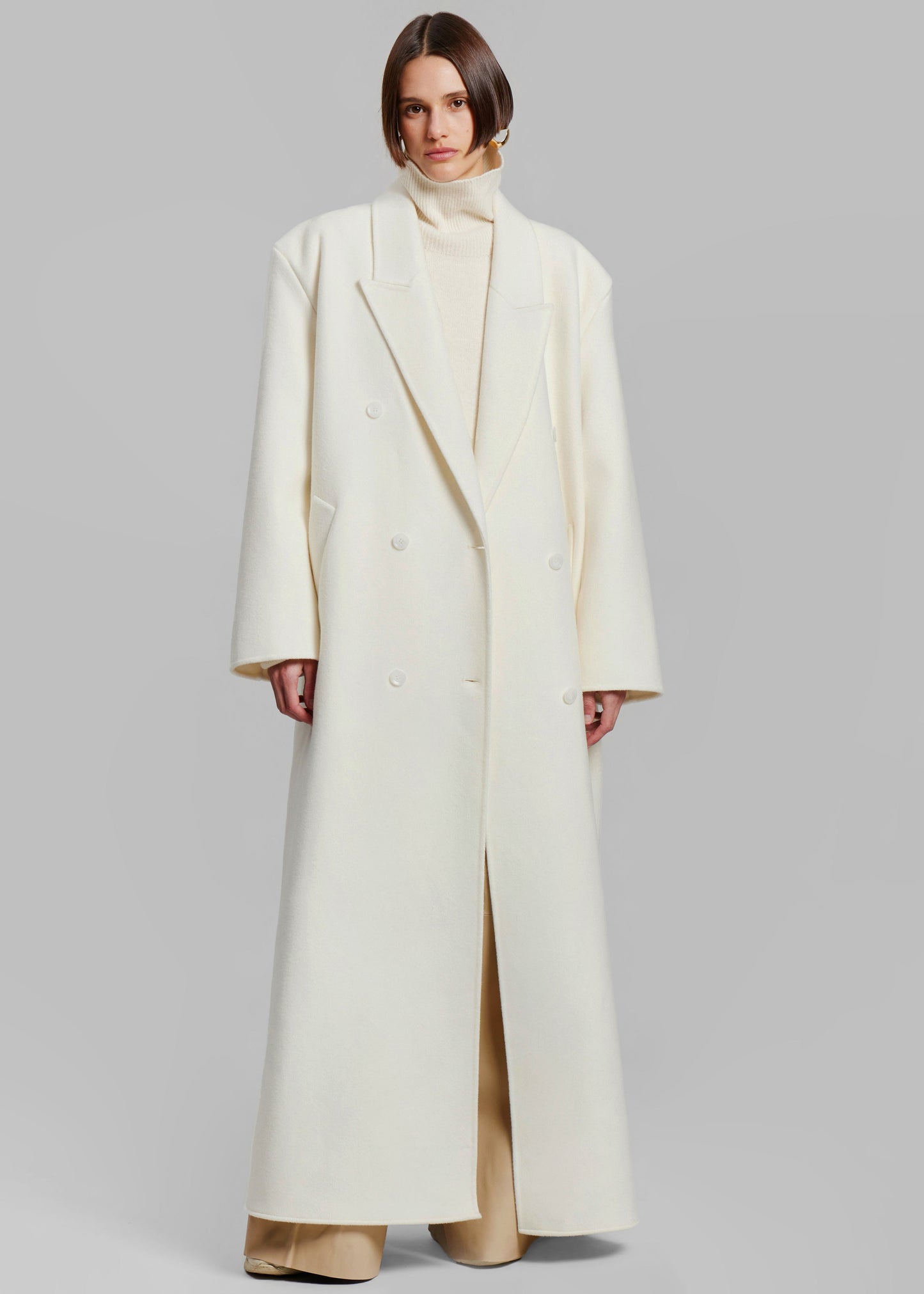 Gaia Double Breasted Coat - Ivory