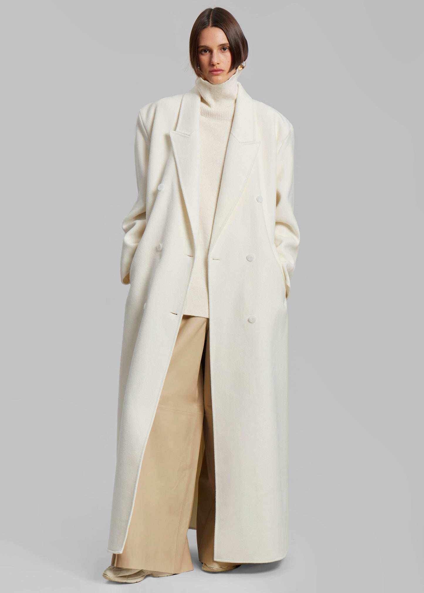 Gaia Double Breasted Coat - Ivory