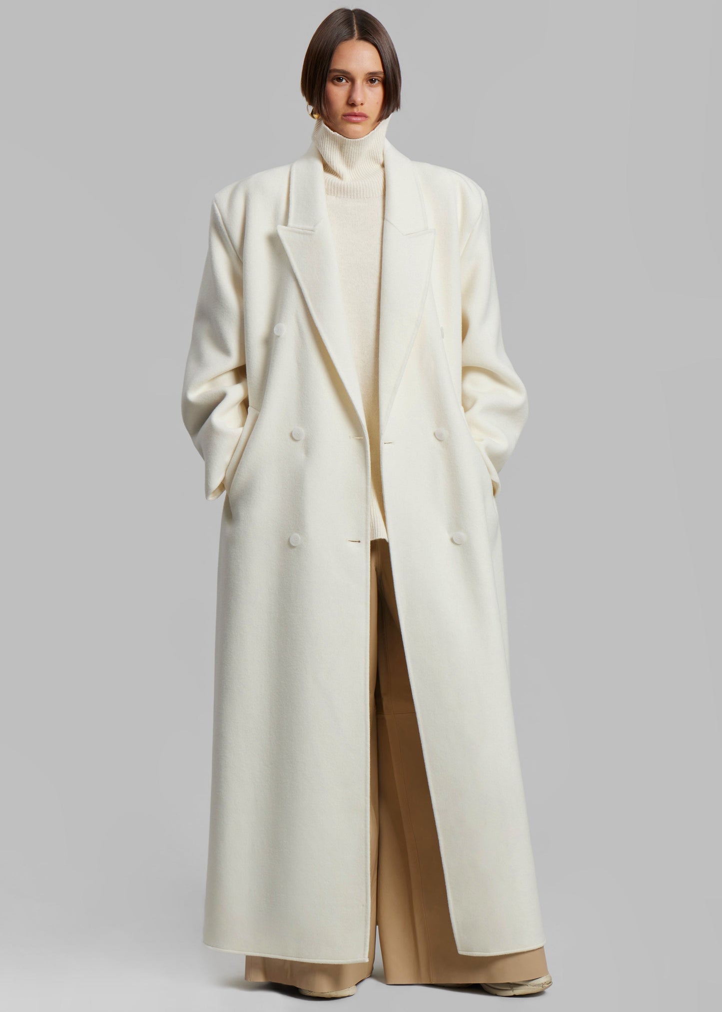 Gaia Double Breasted Coat - Ivory