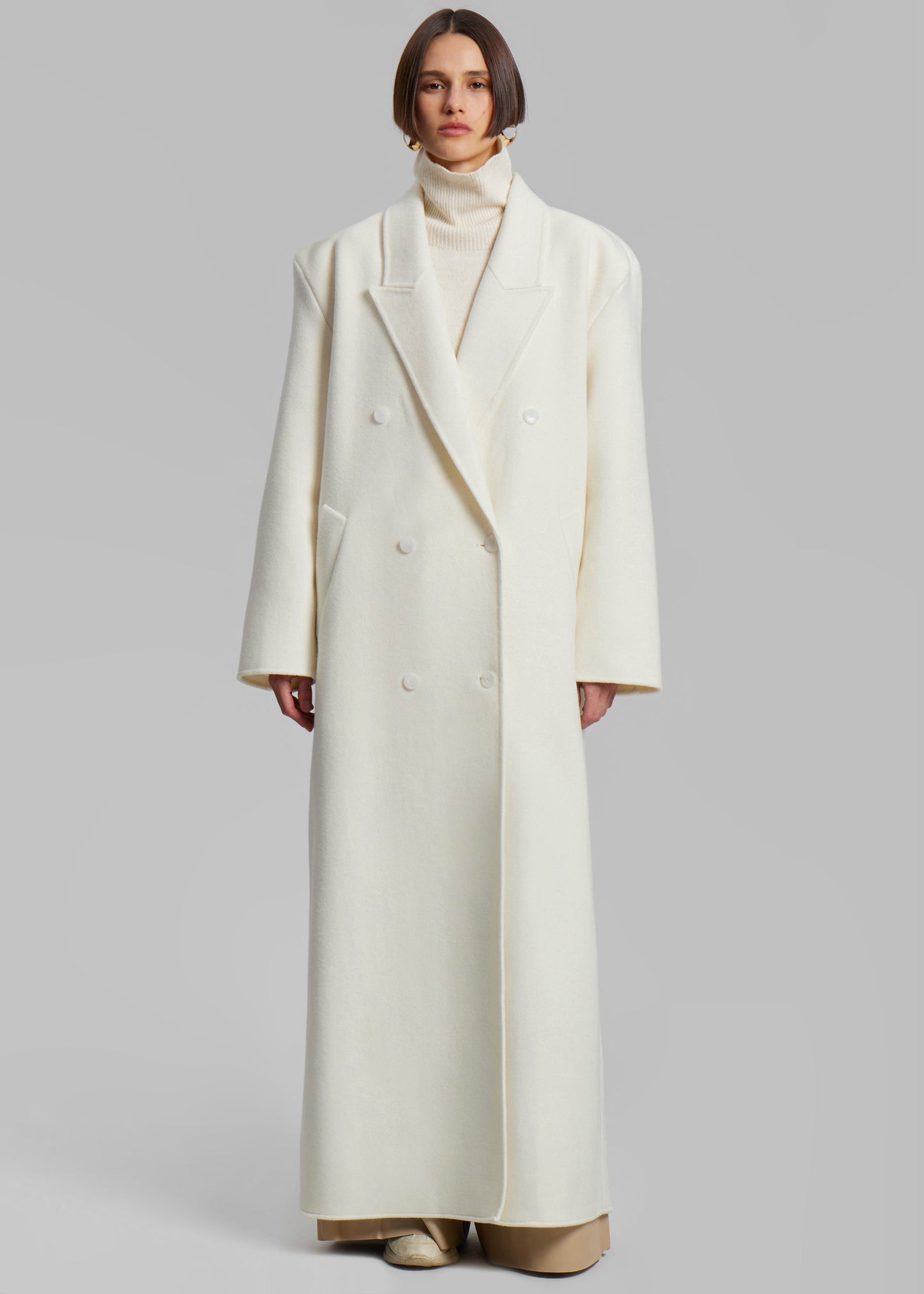 Gaia Double Breasted Coat - Ivory