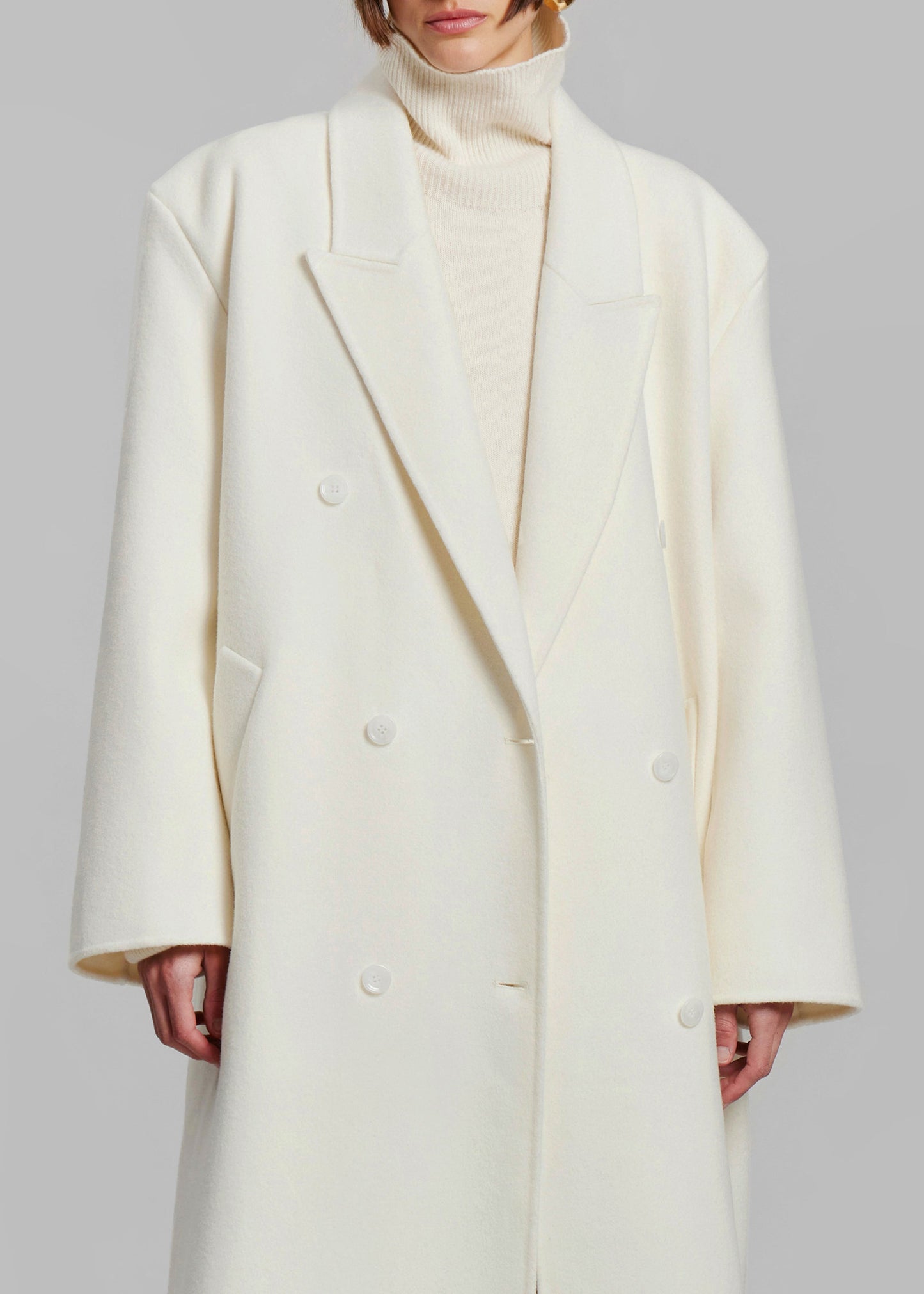 Gaia Double Breasted Coat - Ivory