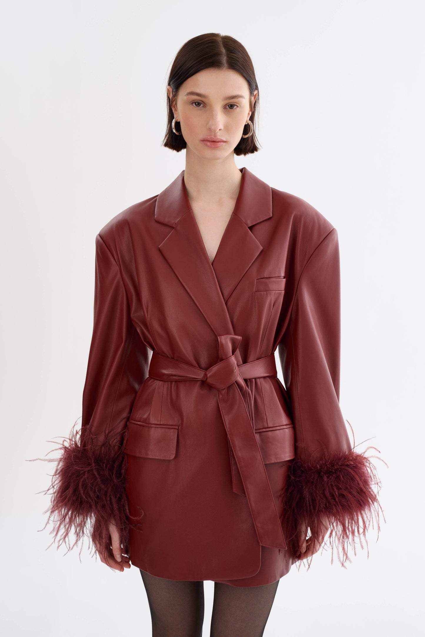 GALIA | Feather Trim Blazer