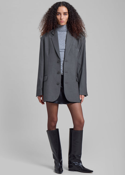 Gelso Oversized Blazer - Dark Grey Melange