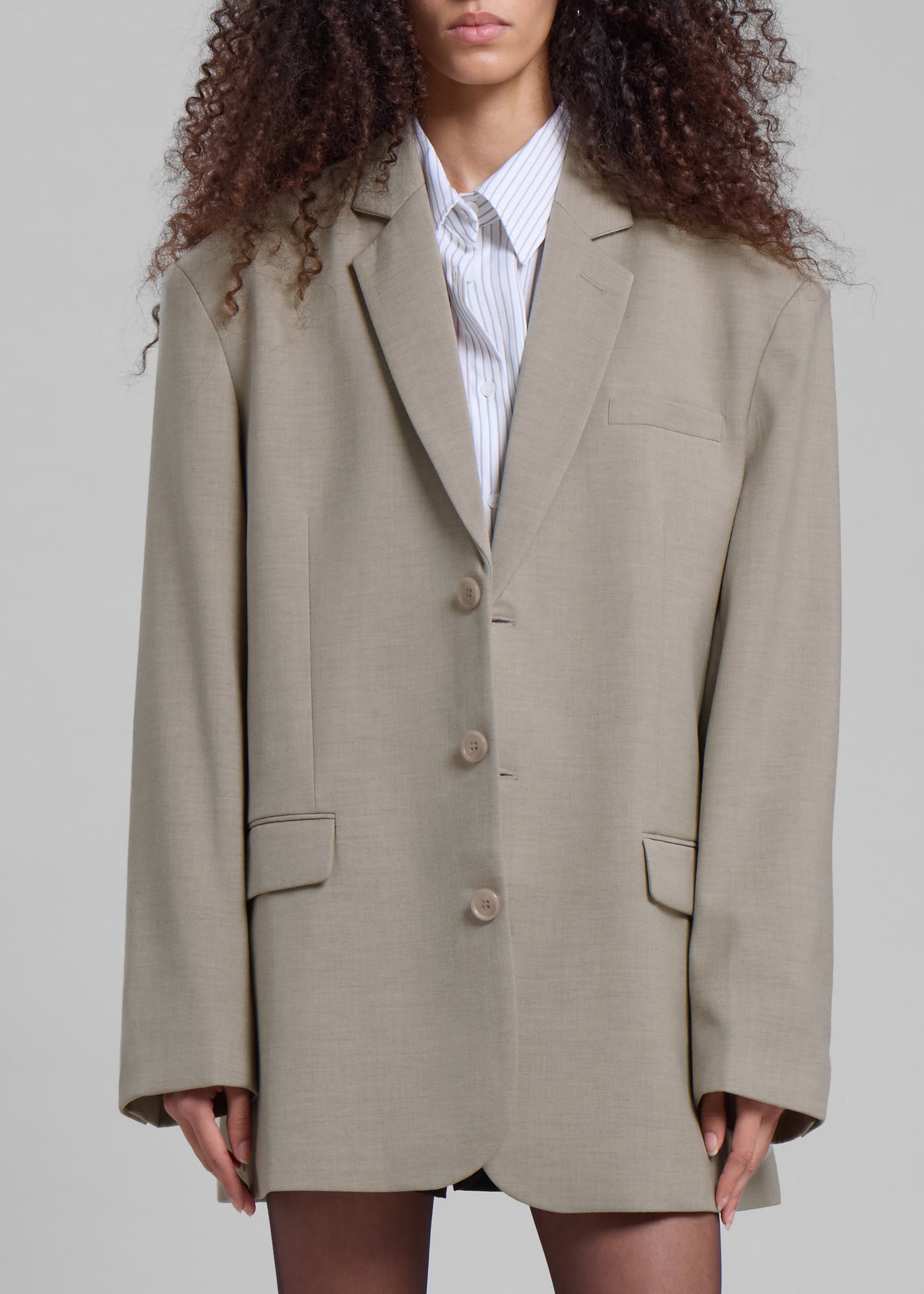 Gelso Oversized Blazer - Light Taupe Melange