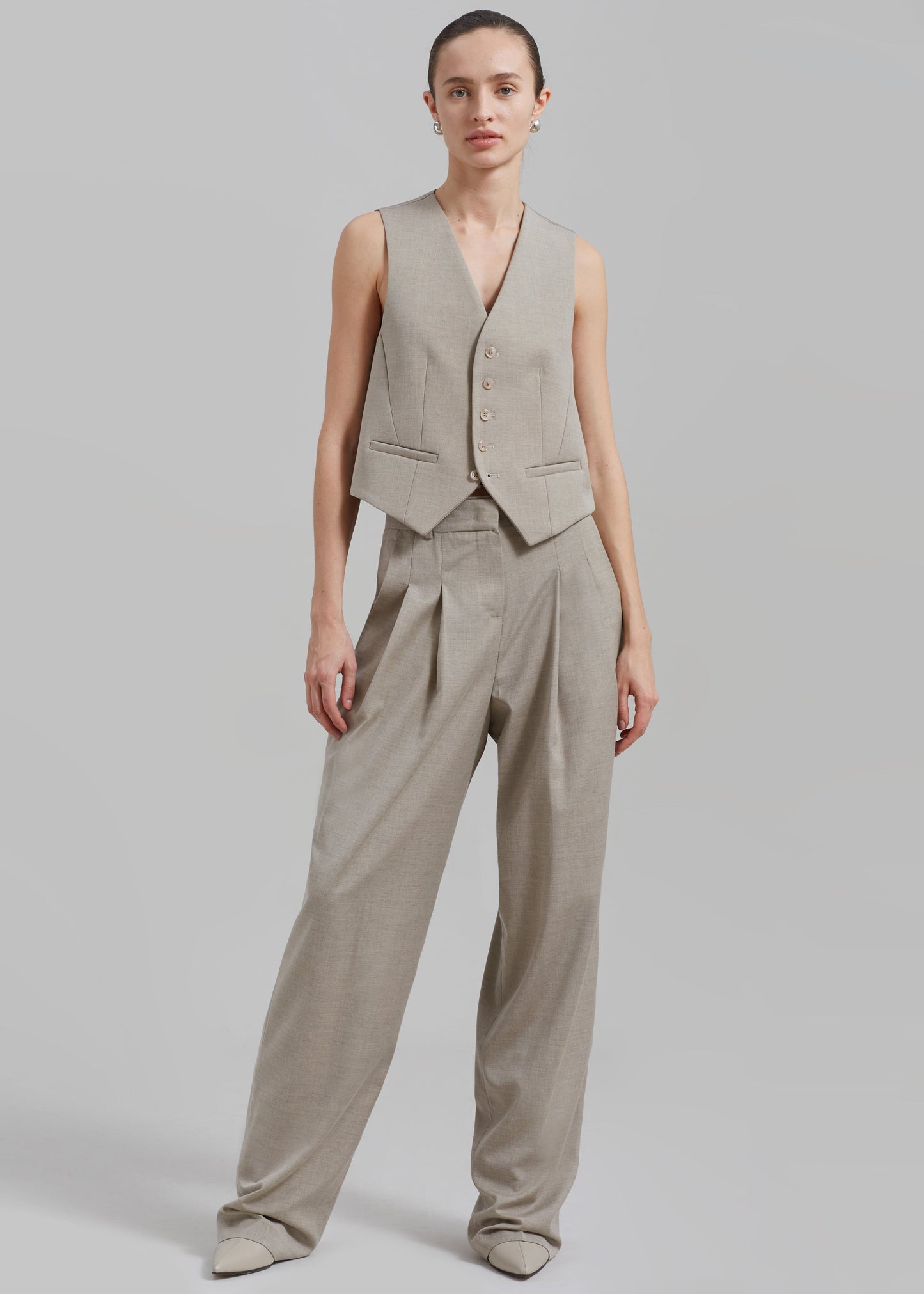 Gelso Waistcoat - Light Taupe Melange