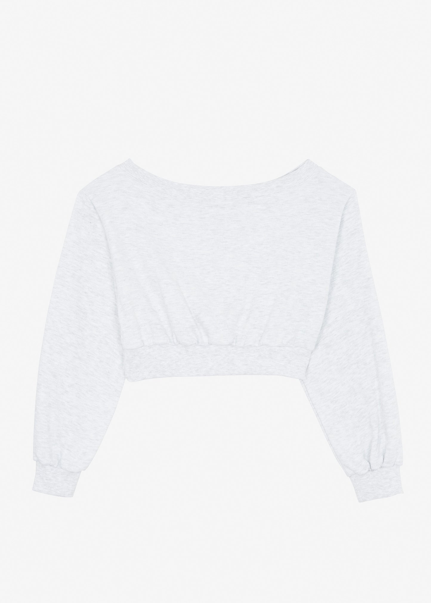 Gine Cropped Sweatshirt - Grey Melange